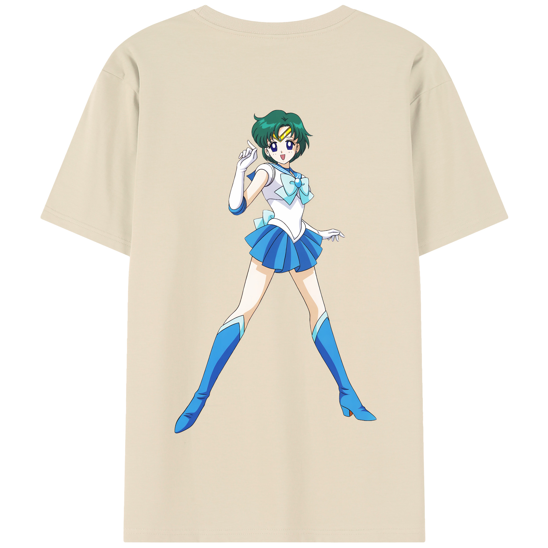 （画像用） 美少女戦士セーラームーン 海王 みちる（かいおう みちる） Sailor Moon Kaiou Michiru 綿100％半袖Tシャツ（背面プリント）