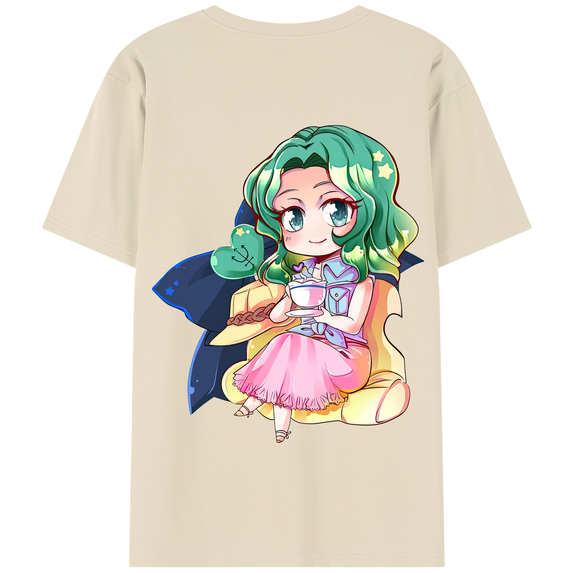 （画像用） 美少女戦士セーラームーン 海王 みちる（かいおう みちる） Sailor Moon Kaiou Michiru 綿100％半袖Tシャツ（背面プリント）