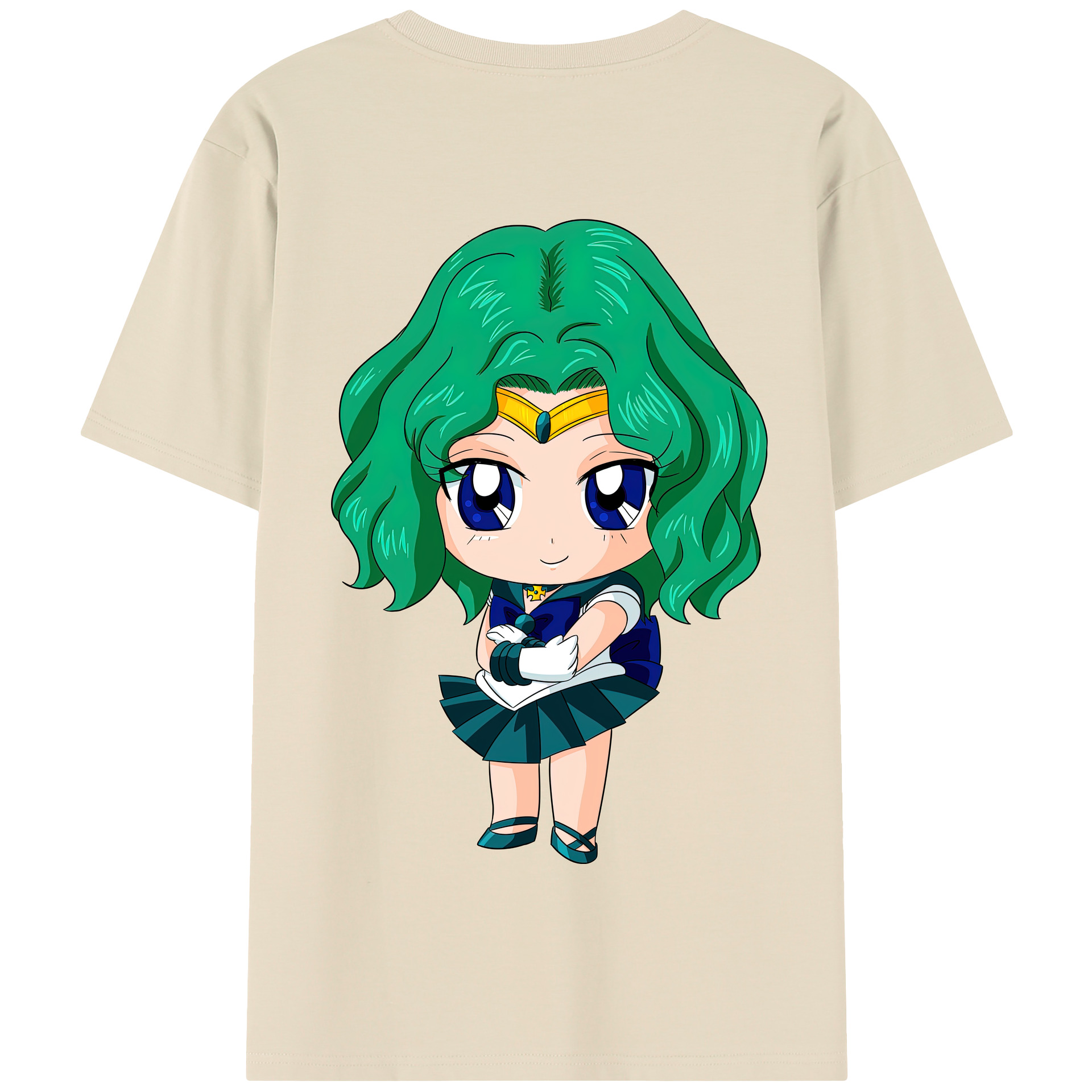 （画像用） 美少女戦士セーラームーン 海王 みちる（かいおう みちる） Sailor Moon Kaiou Michiru 綿100％半袖Tシャツ（背面プリント）