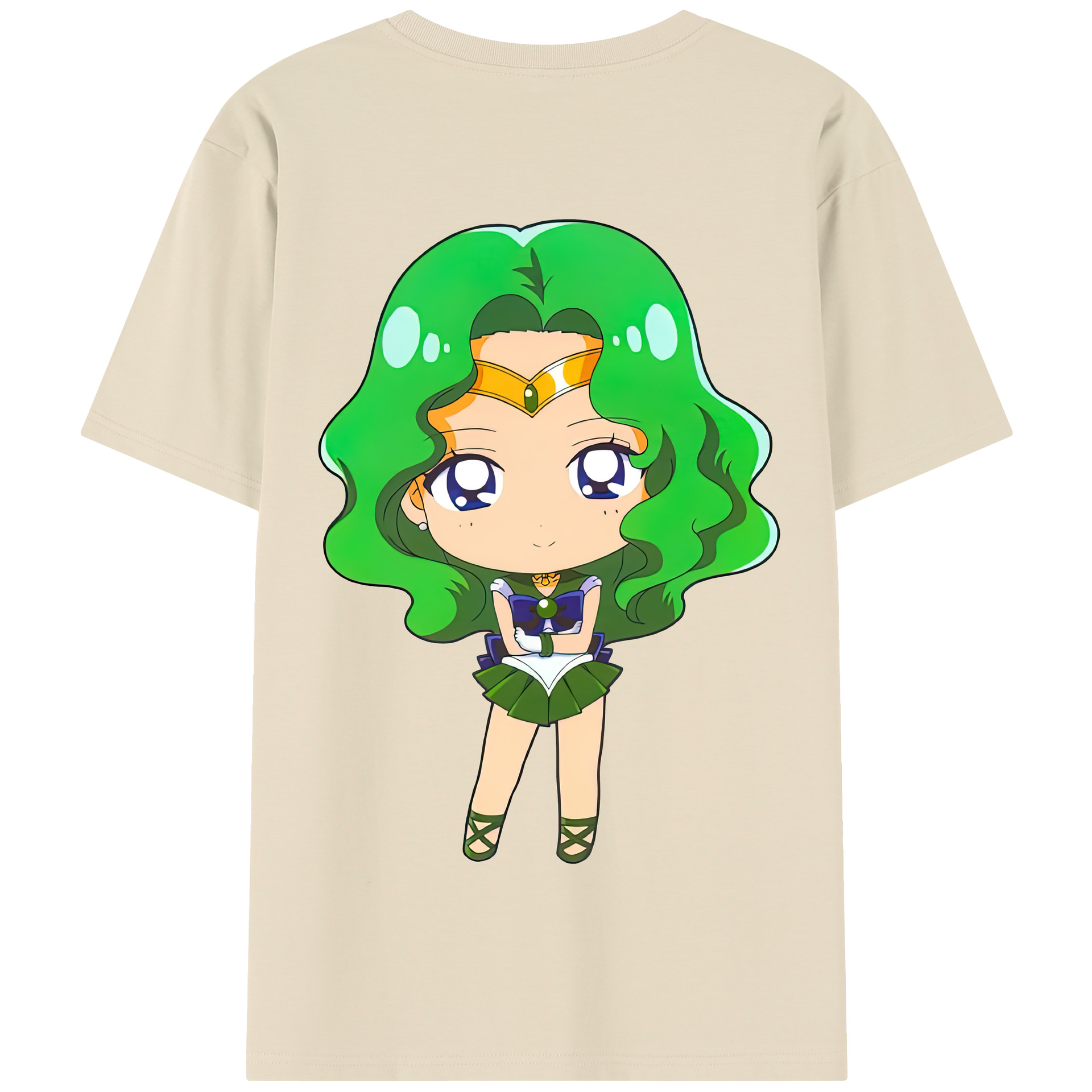 （画像用） 美少女戦士セーラームーン 海王 みちる（かいおう みちる） Sailor Moon Kaiou Michiru 綿100％半袖Tシャツ（背面プリント）
