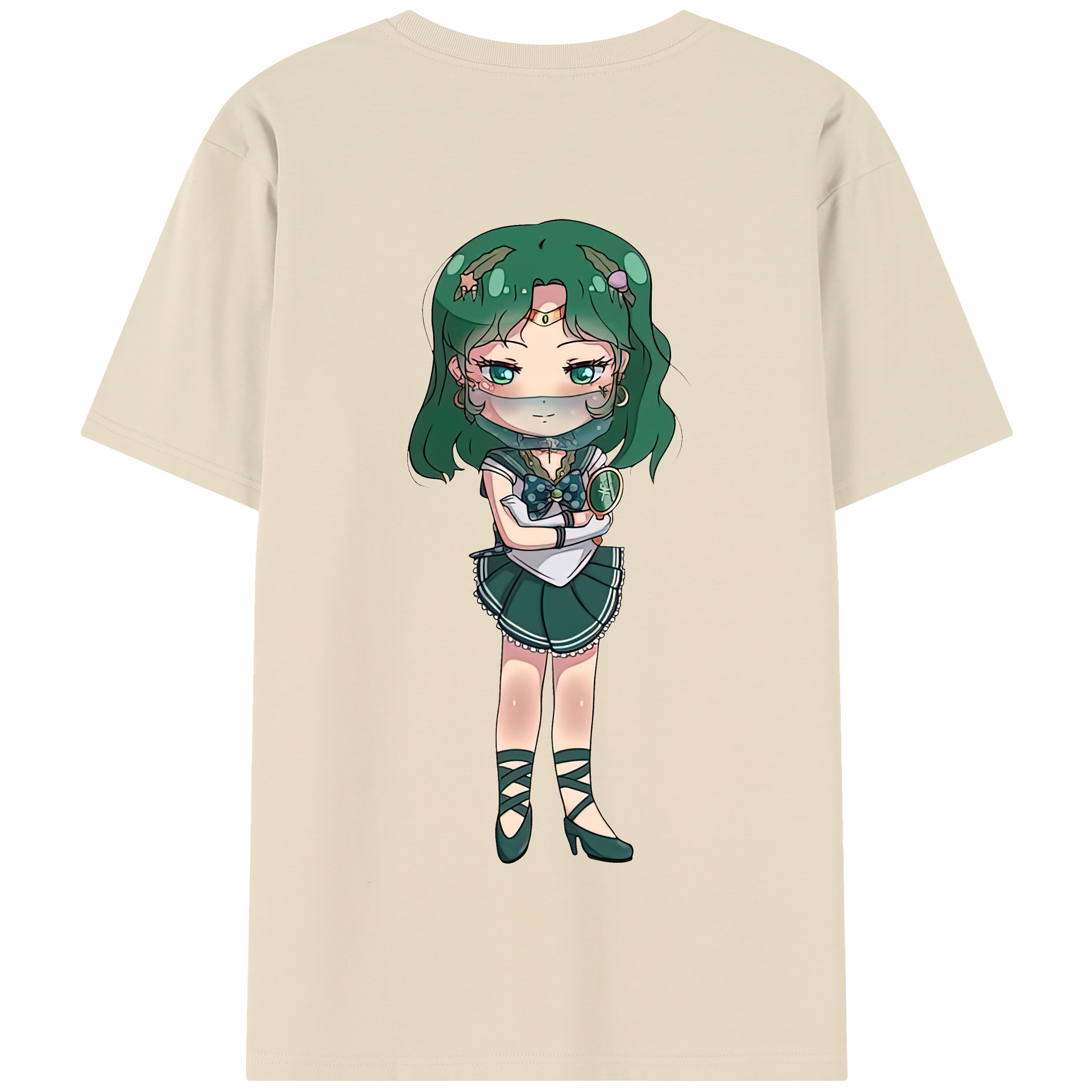 （画像用） 美少女戦士セーラームーン 海王 みちる（かいおう みちる） Sailor Moon Kaiou Michiru 綿100％半袖Tシャツ（背面プリント）