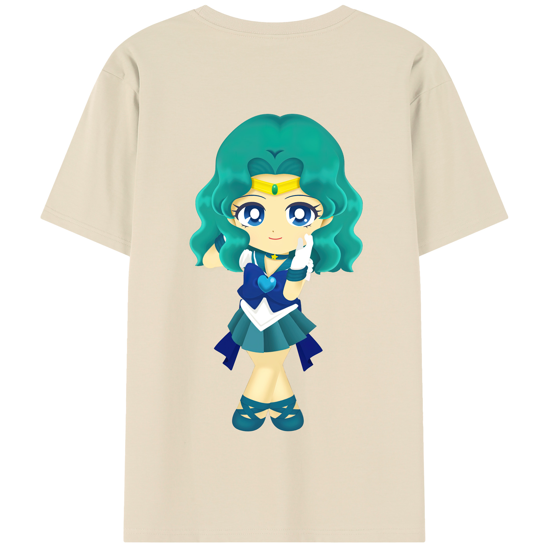 （画像用） 美少女戦士セーラームーン 海王 みちる（かいおう みちる） Sailor Moon Kaiou Michiru 綿100％半袖Tシャツ（背面プリント）