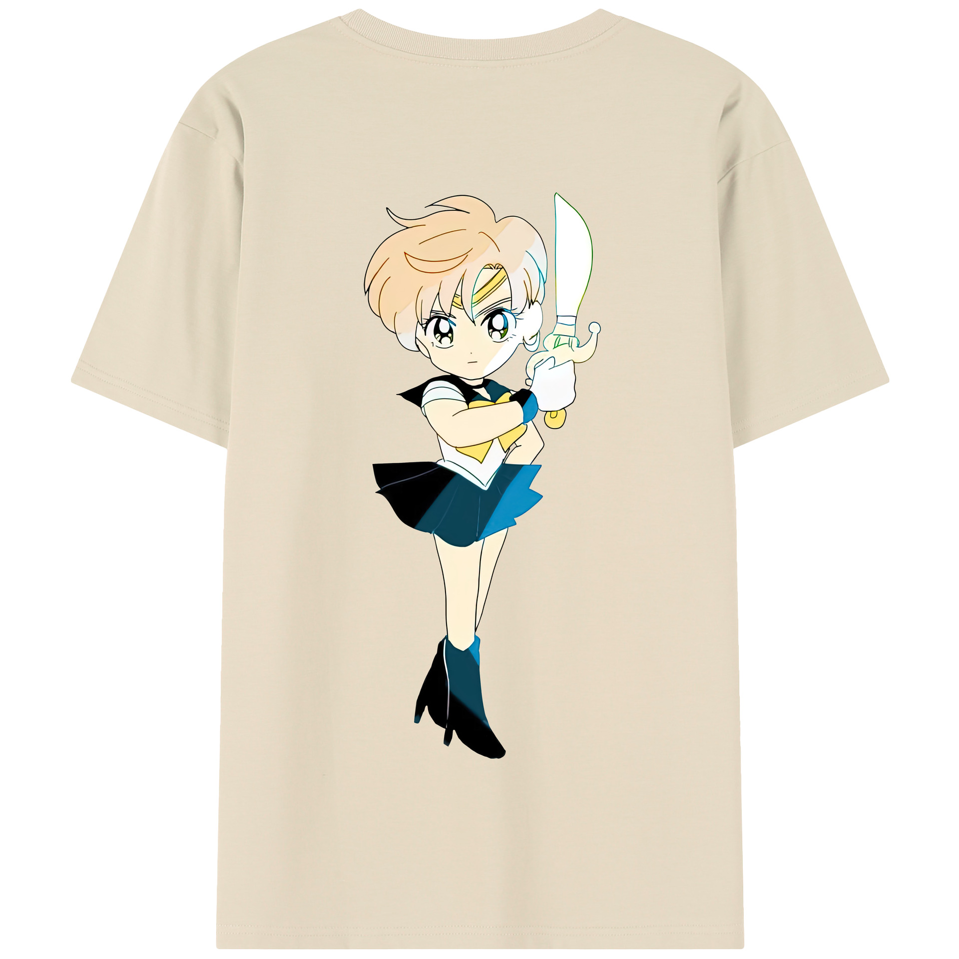 （画像用） 美少女戦士セーラームーン 天王はるか Sailor Moon Tenoh Haruka 綿100％半袖Tシャツ（背面プリント）