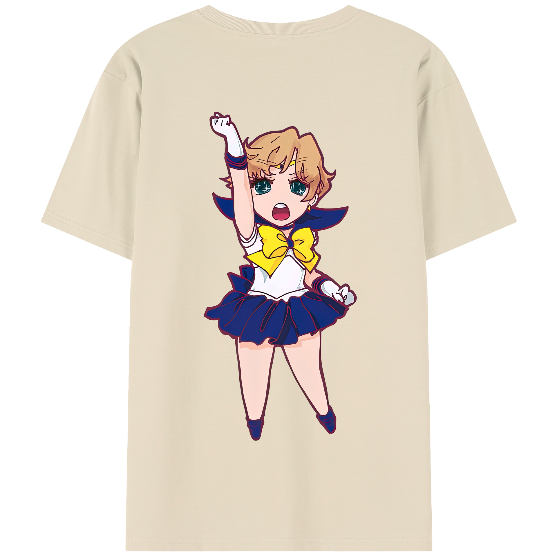（画像用） 美少女戦士セーラームーン 天王はるか Sailor Moon Tenoh Haruka 綿100％半袖Tシャツ（背面プリント）