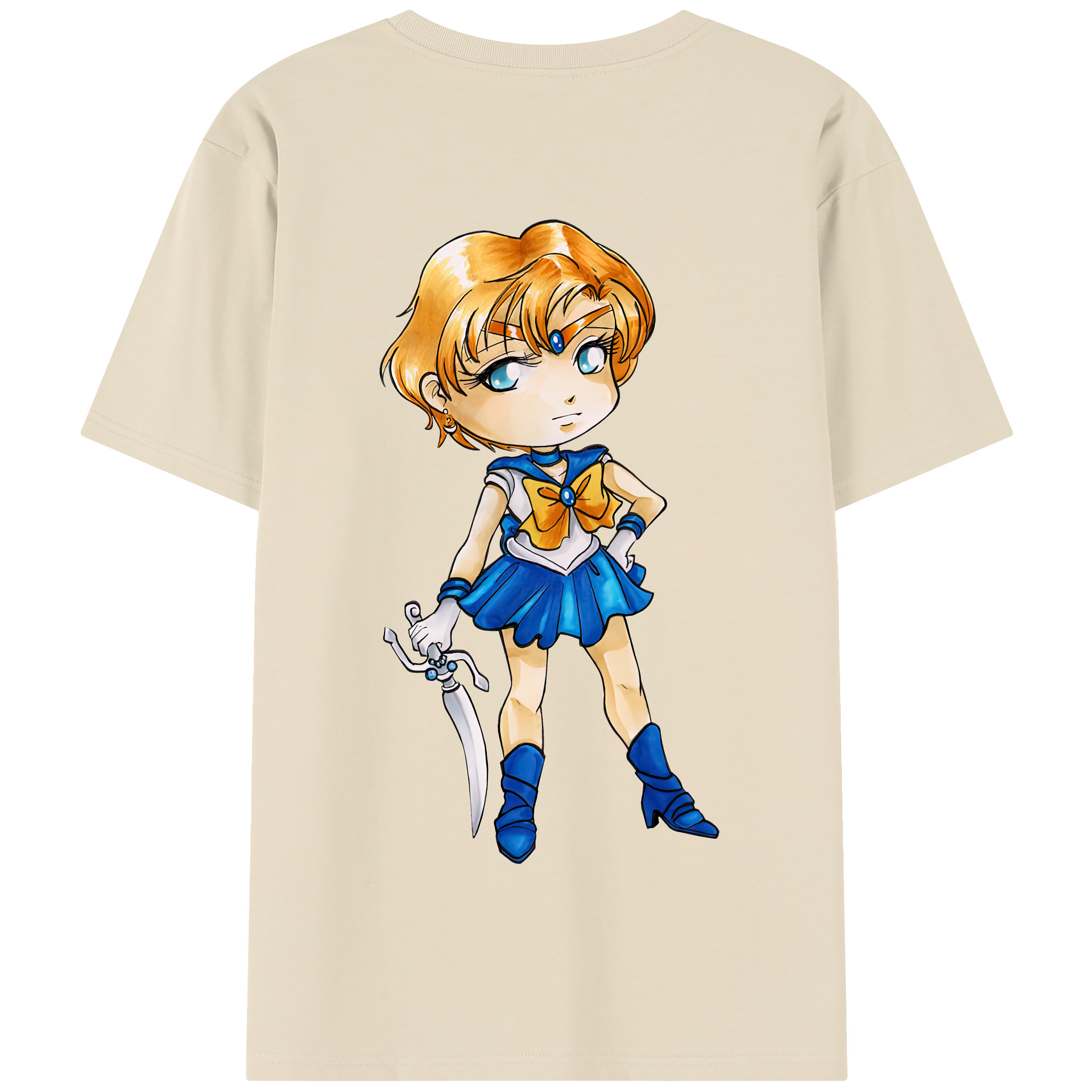 （画像用） 美少女戦士セーラームーン 天王はるか Sailor Moon Tenoh Haruka 綿100％半袖Tシャツ（背面プリント）