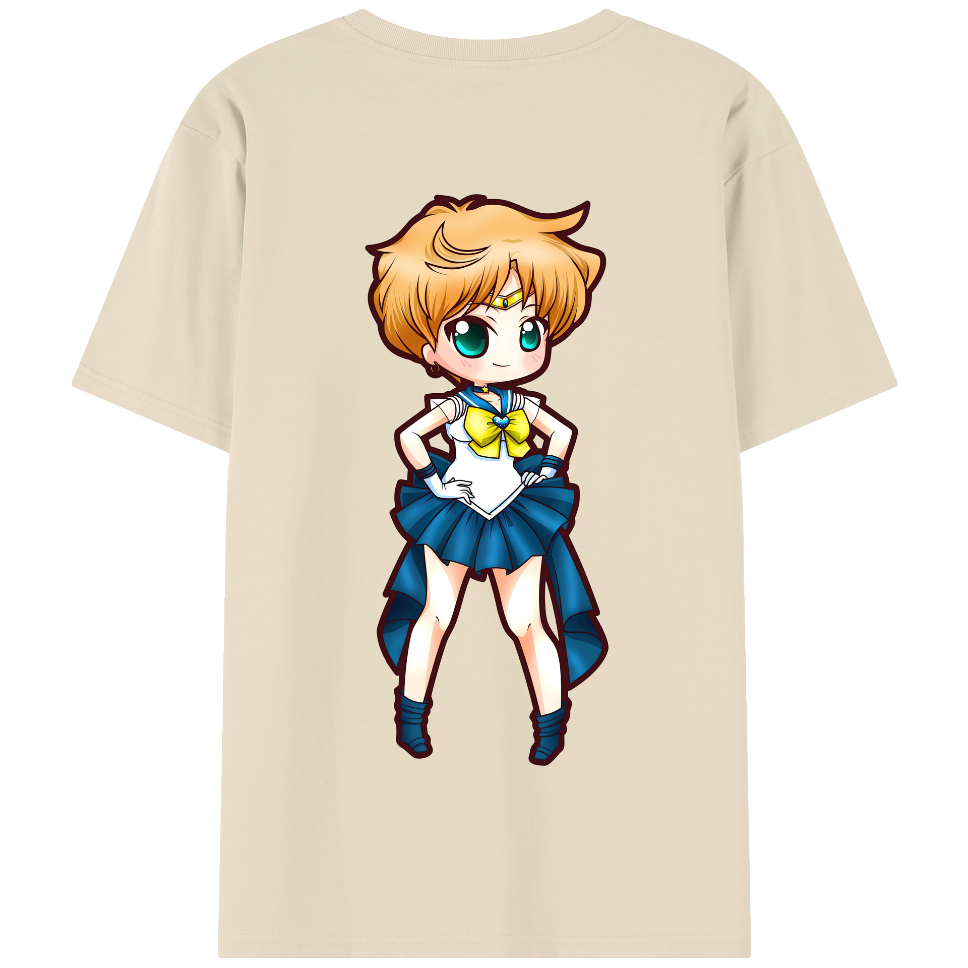 （画像用） 美少女戦士セーラームーン 天王はるか Sailor Moon Tenoh Haruka 綿100％半袖Tシャツ（背面プリント）