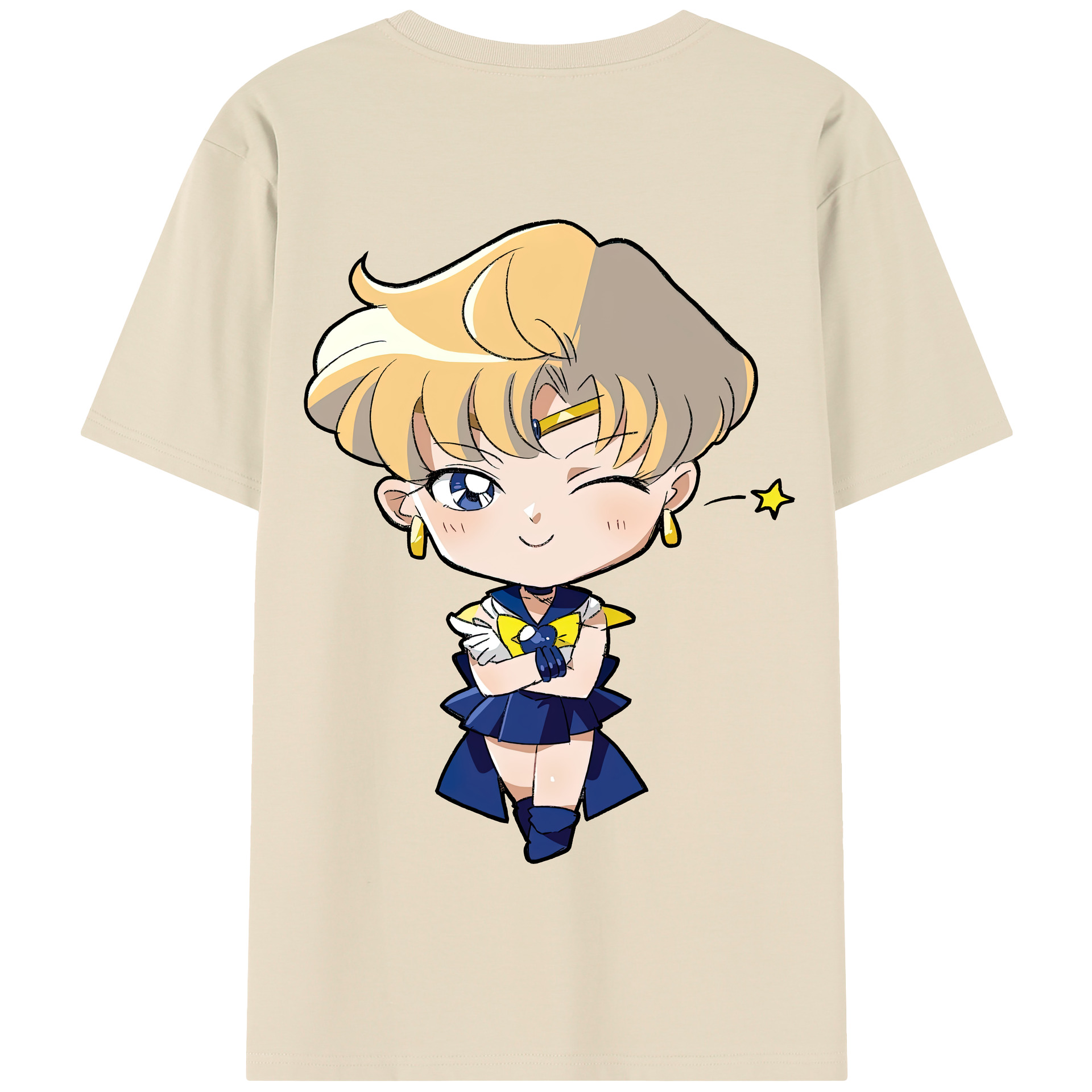（画像用） 美少女戦士セーラームーン 天王はるか Sailor Moon Tenoh Haruka 綿100％半袖Tシャツ（背面プリント）