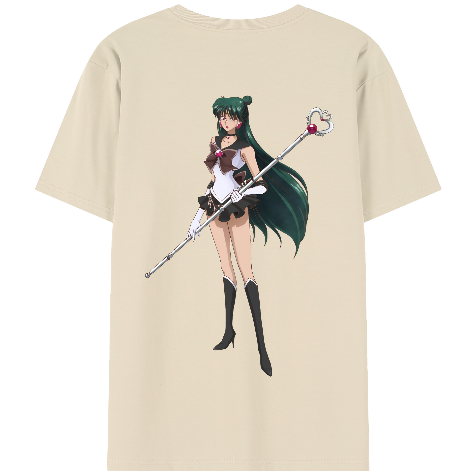 （画像用） 美少女戦士セーラームーン 冥王せつな Sailor Moon Meiou Setsuna 綿100％半袖Tシャツ（背面プリント）