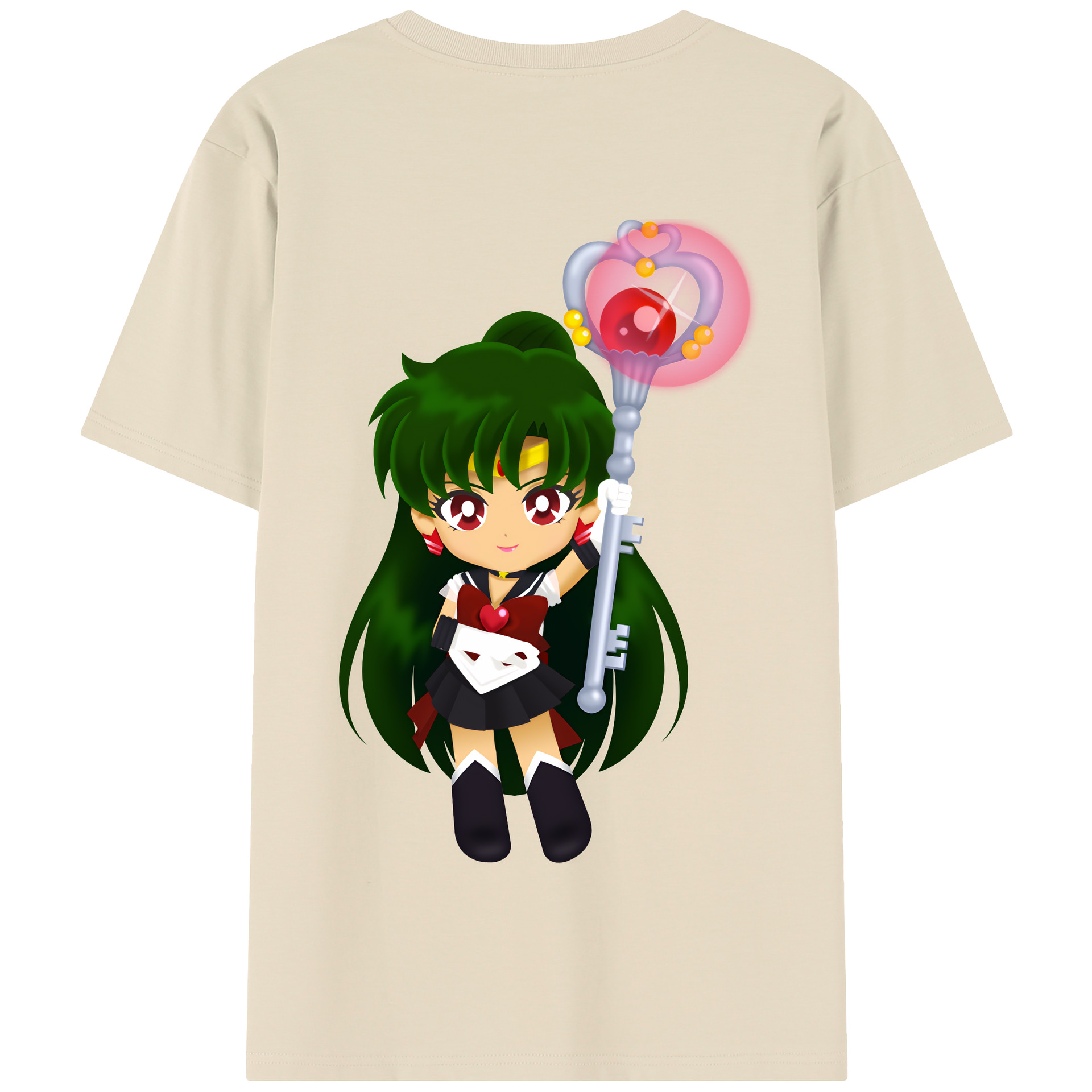 （画像用） 美少女戦士セーラームーン 冥王せつな Sailor Moon Meiou Setsuna 綿100％半袖Tシャツ（背面プリント）