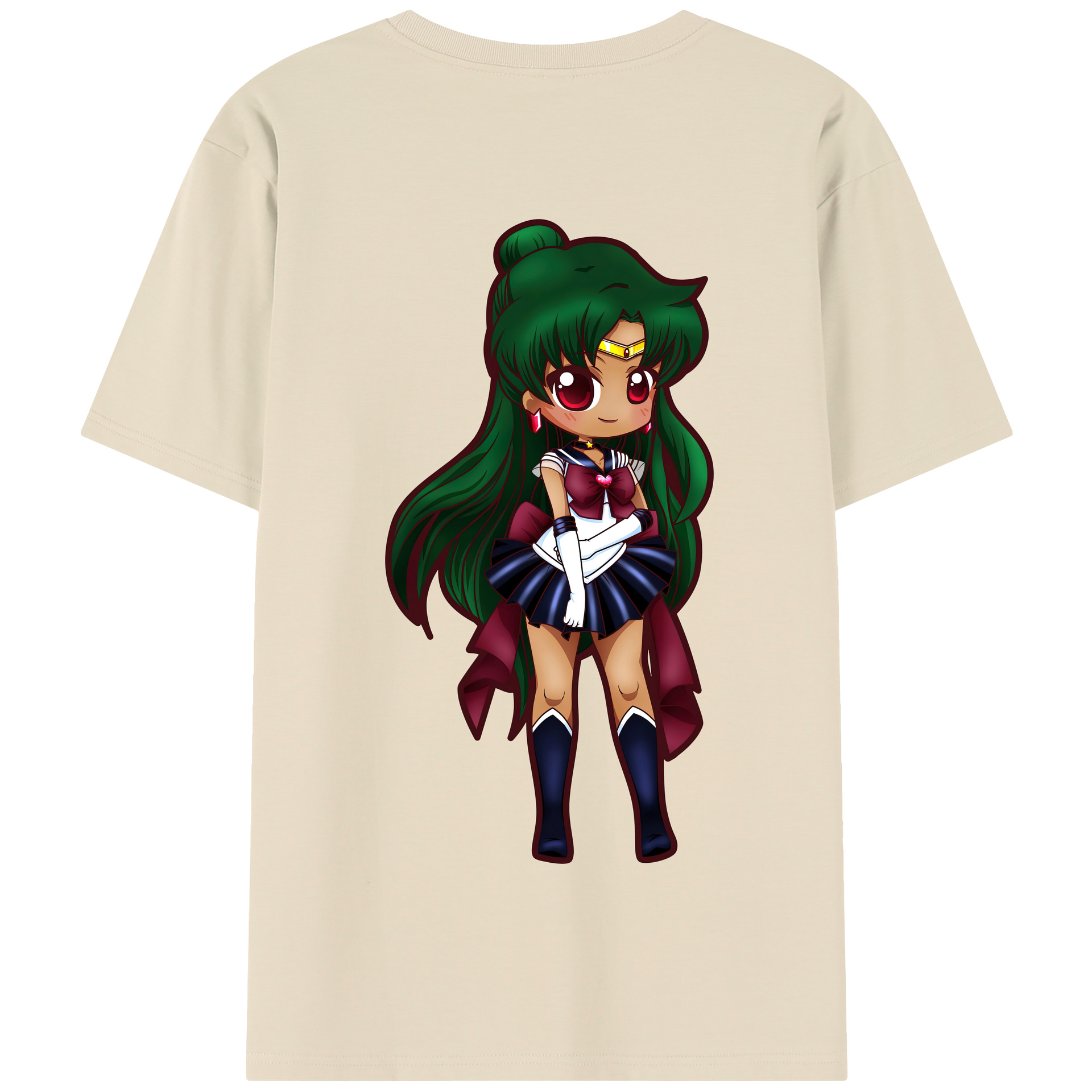 （画像用） 美少女戦士セーラームーン 冥王せつな Sailor Moon Meiou Setsuna 綿100％半袖Tシャツ（背面プリント）