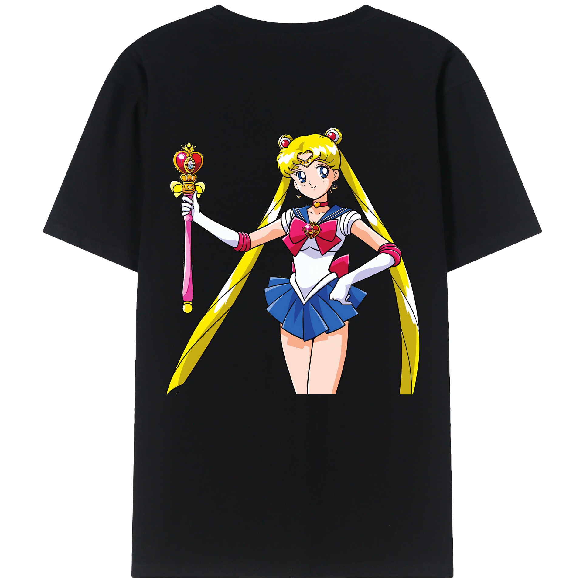 （画像用） 美少女戦士セーラームーン 月野 うさぎ つきの うさぎ Sailor Moon Tsukino Usagi 綿100％半袖Tシャツ（背面プリント）