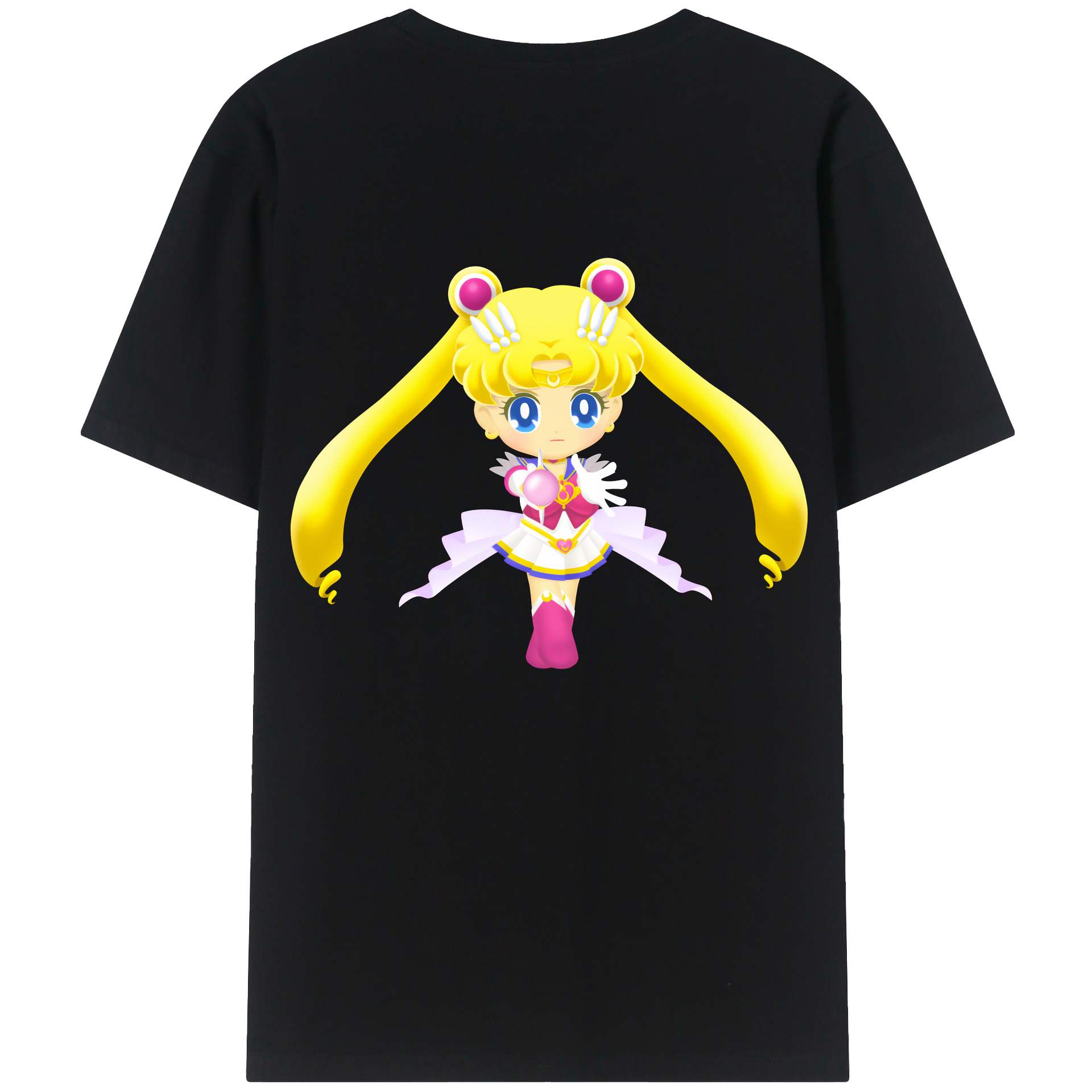 （画像用） 美少女戦士セーラームーン 月野 うさぎ つきの うさぎ Sailor Moon Tsukino Usagi 綿100％半袖Tシャツ（背面プリント）