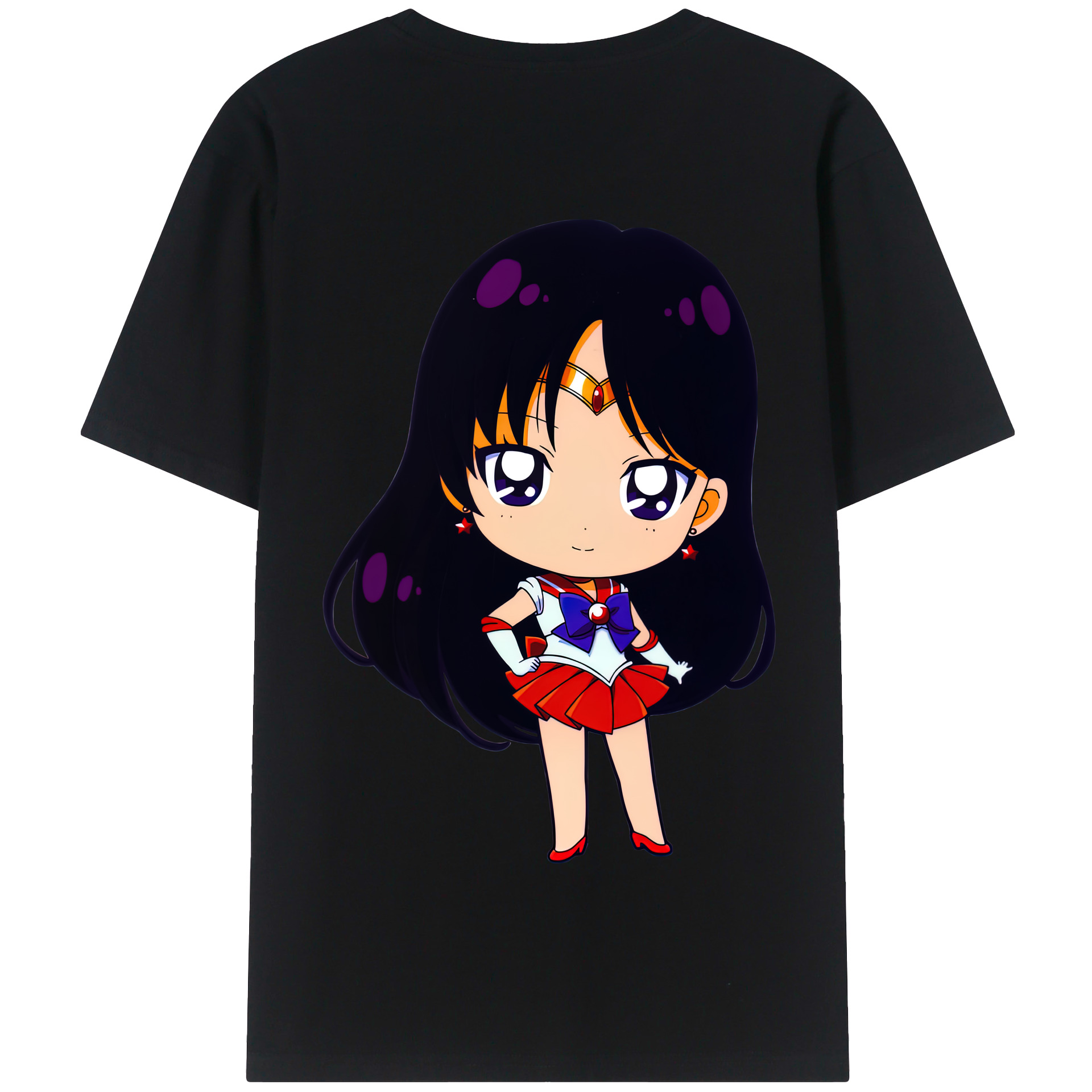 （画像用） 美少女戦士セーラームーン 火野レイ ひの レイ Sailor Moon Hino Rei （セーラーマーズ,Sailor Mars） 綿100％半袖Tシャツ（背面プリント）