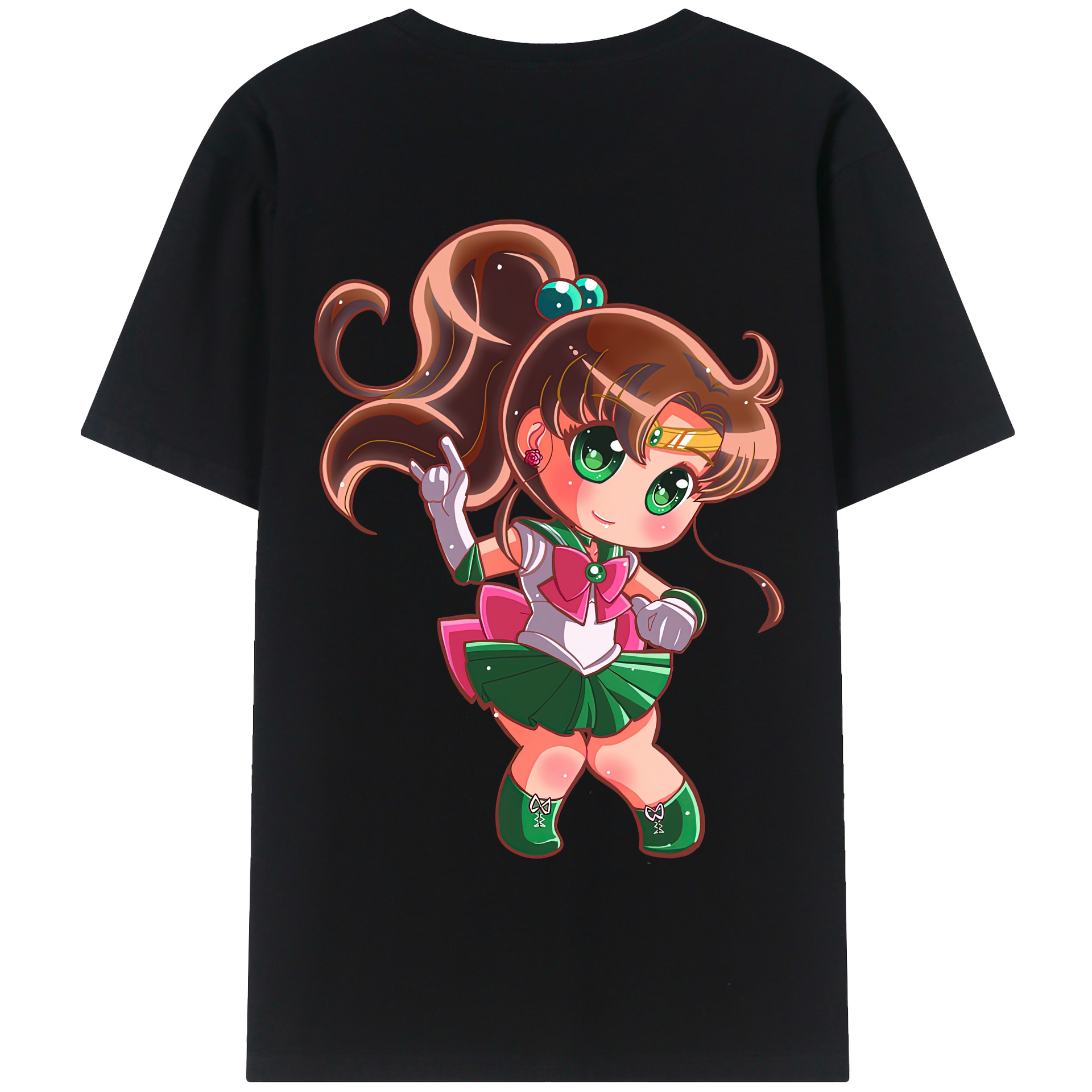 （画像用） 美少女戦士セーラームーン 木野 まこと きの まこと Sailor Moon Kino Makoto （セーラージュピター；Sailor Jupiter） 綿100％半袖Tシャツ（背面プリント）