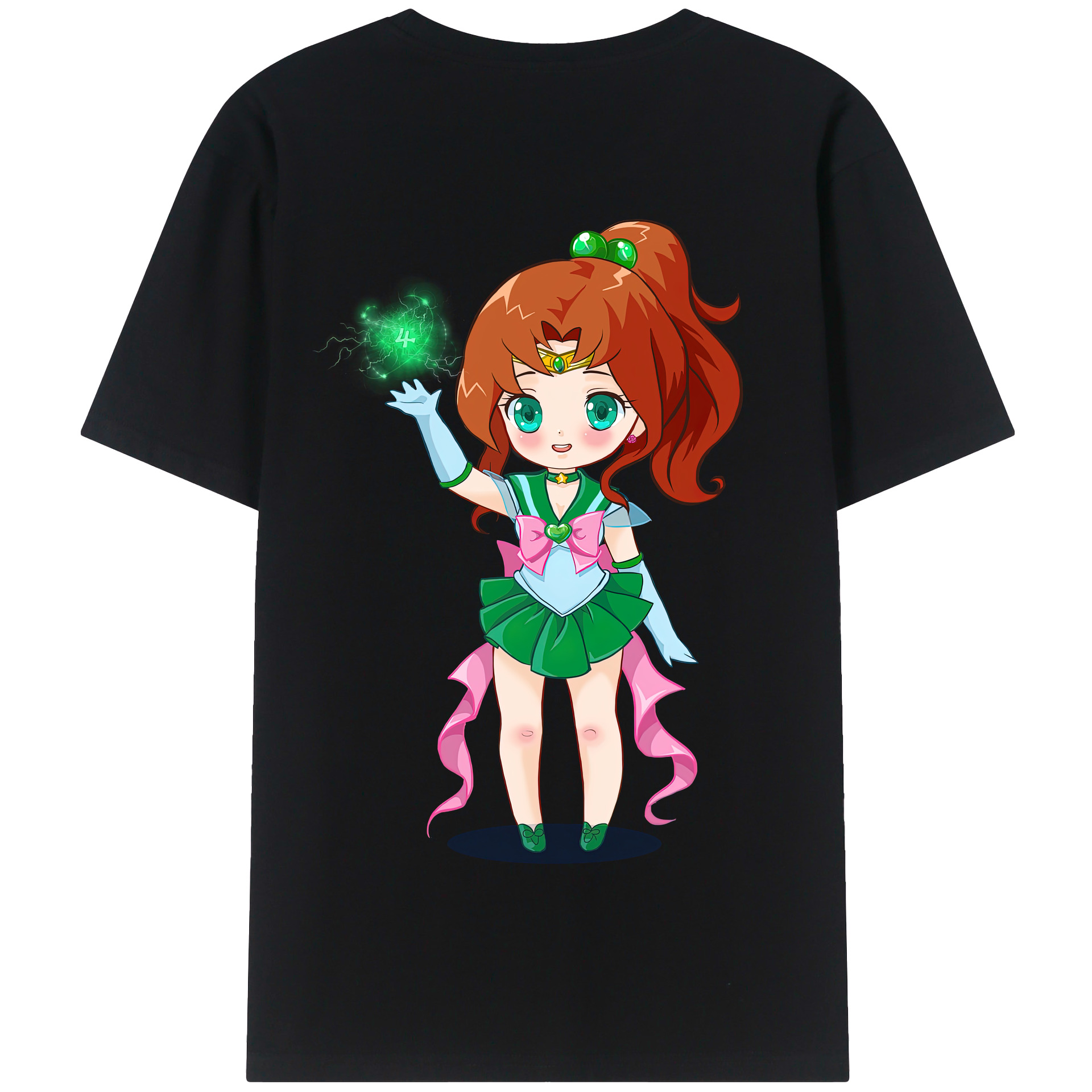 （画像用） 美少女戦士セーラームーン 木野 まこと きの まこと Sailor Moon Kino Makoto （セーラージュピター；Sailor Jupiter） 綿100％半袖Tシャツ（背面プリント）
