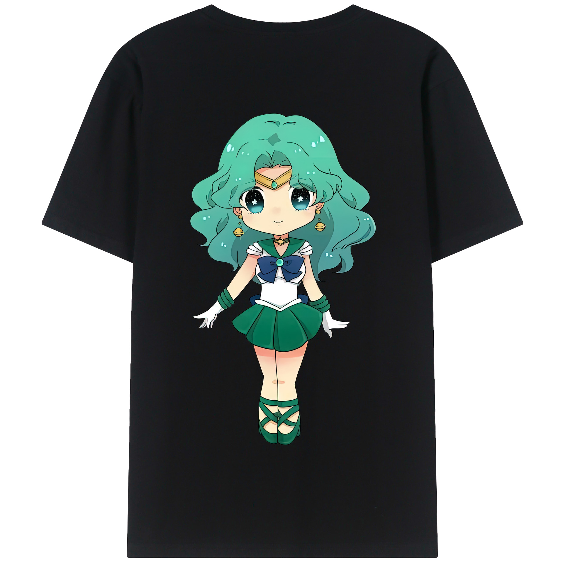 （画像用） 美少女戦士セーラームーン 海王 みちる（かいおう みちる） Sailor Moon Kaiou Michiru 綿100％半袖Tシャツ（背面プリント）