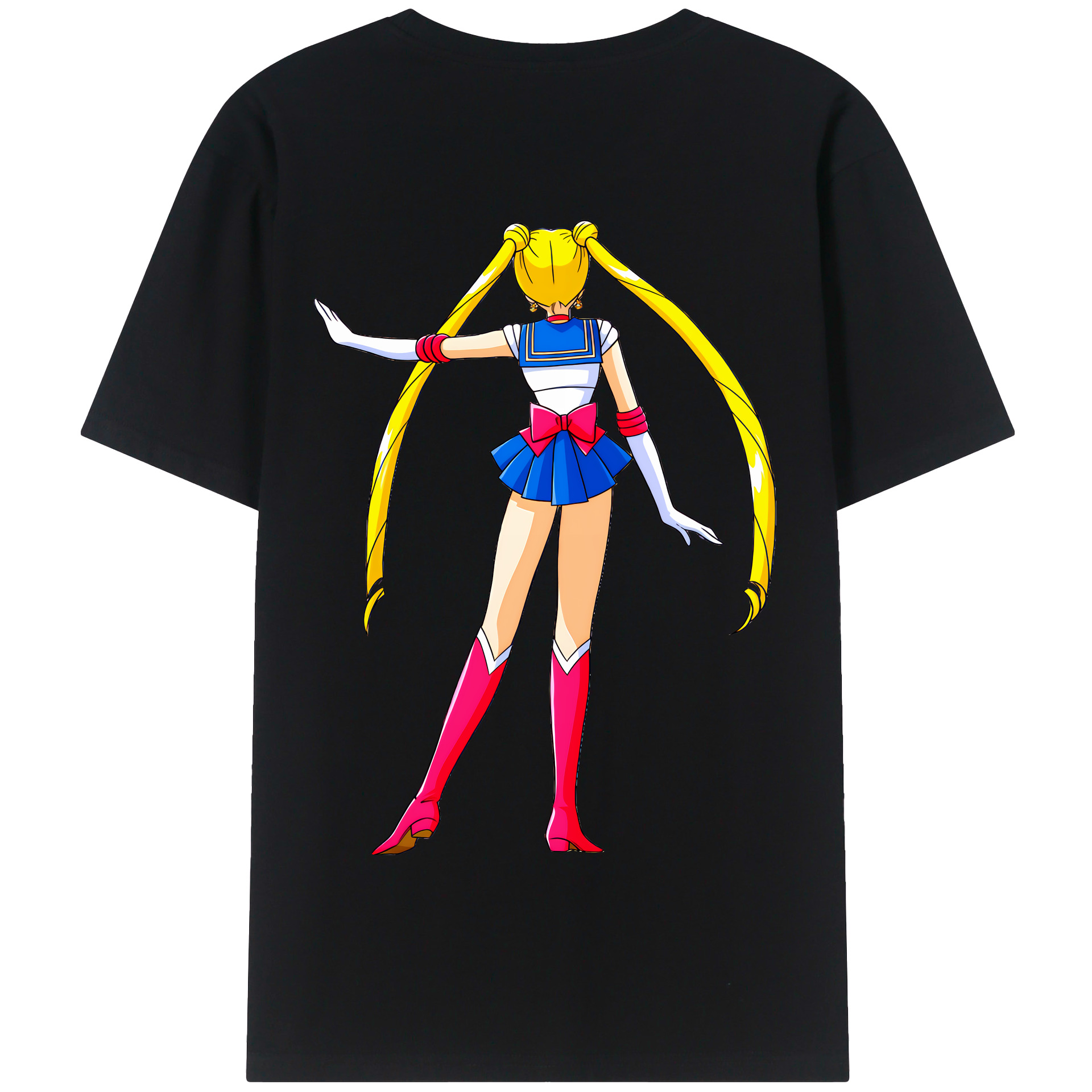 （画像用） 美少女戦士セーラームーン 月野 うさぎ つきの うさぎ Sailor Moon Tsukino Usagi 綿100％半袖Tシャツ（背面プリント）