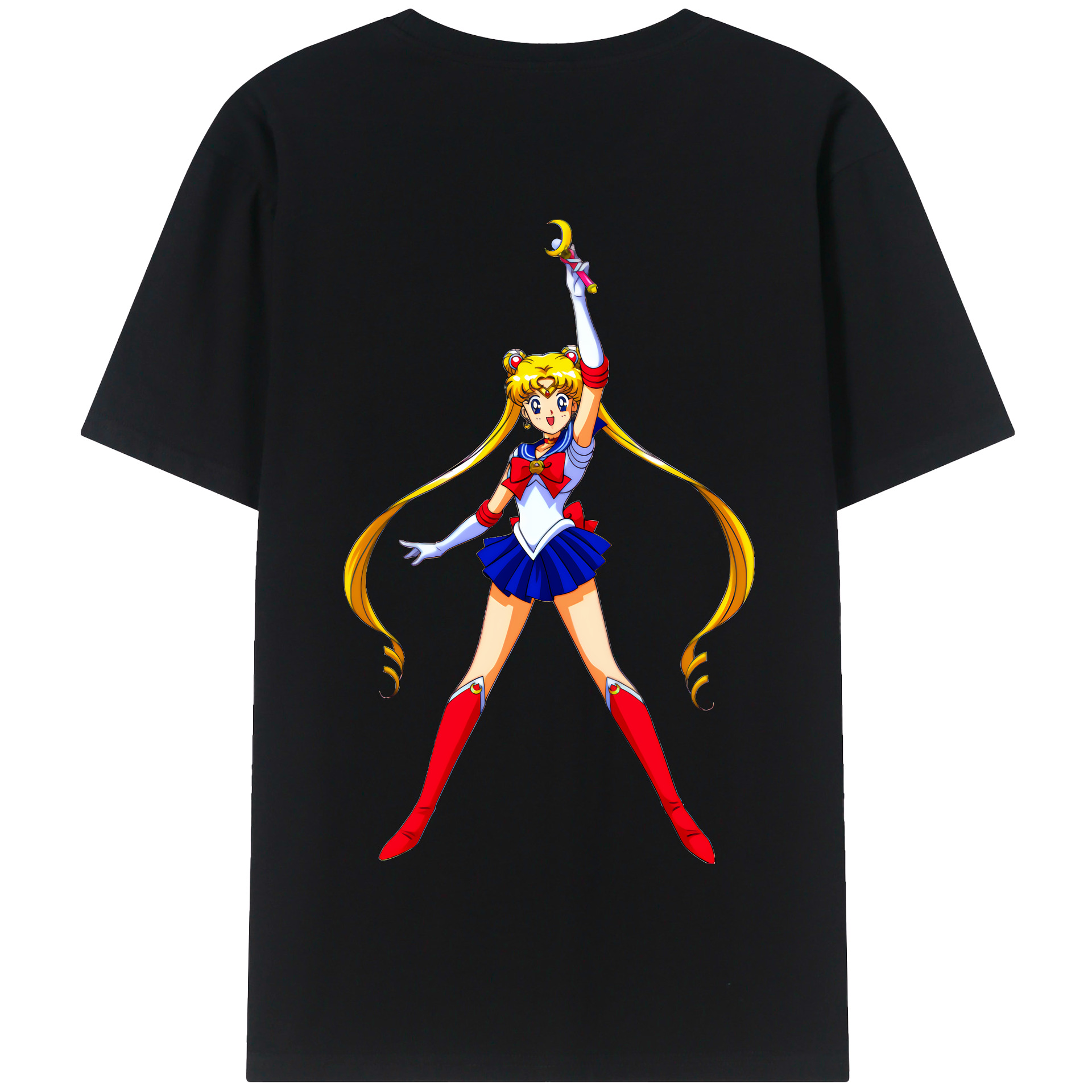 （画像用） 美少女戦士セーラームーン 月野 うさぎ つきの うさぎ Sailor Moon Tsukino Usagi 綿100％半袖Tシャツ（背面プリント）