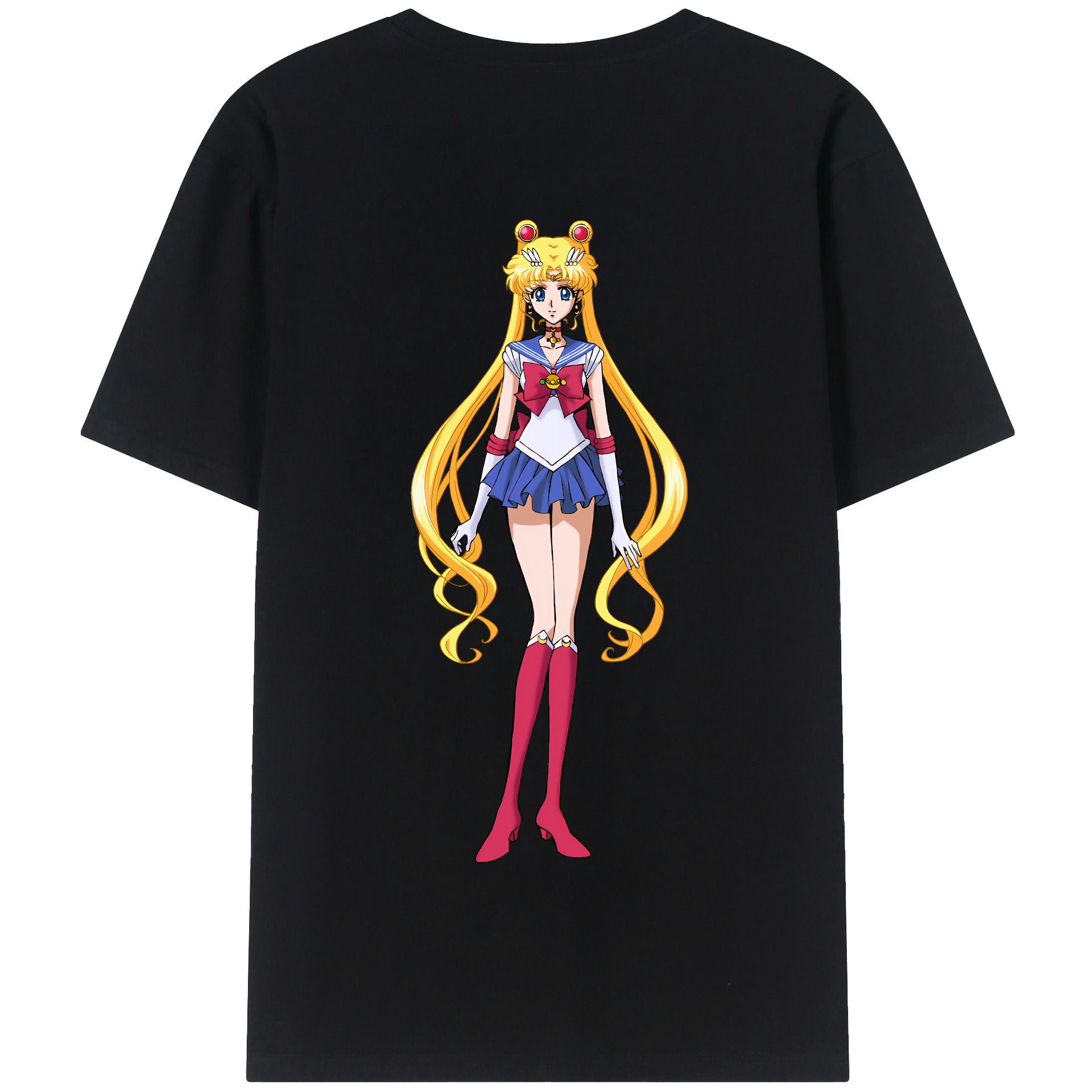 （画像用） 美少女戦士セーラームーン 月野 うさぎ つきの うさぎ Sailor Moon Tsukino Usagi 綿100％半袖Tシャツ（背面プリント）