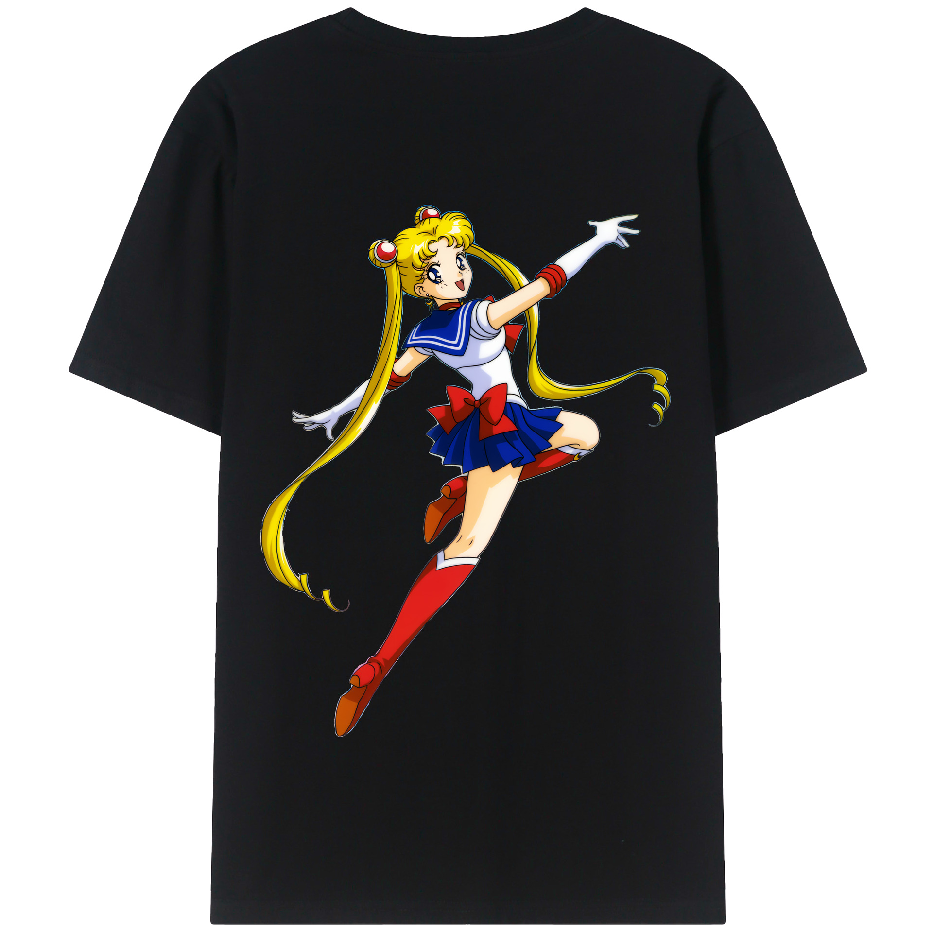 （画像用） 美少女戦士セーラームーン 月野 うさぎ つきの うさぎ Sailor Moon Tsukino Usagi 綿100％半袖Tシャツ（背面プリント）