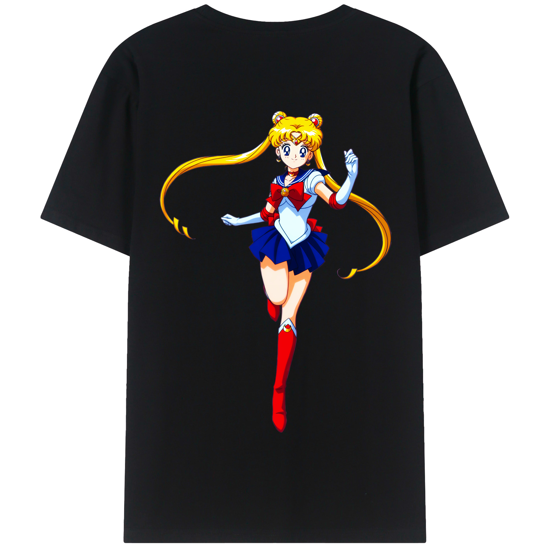（画像用） 美少女戦士セーラームーン 月野 うさぎ つきの うさぎ Sailor Moon Tsukino Usagi 綿100％半袖Tシャツ（背面プリント）