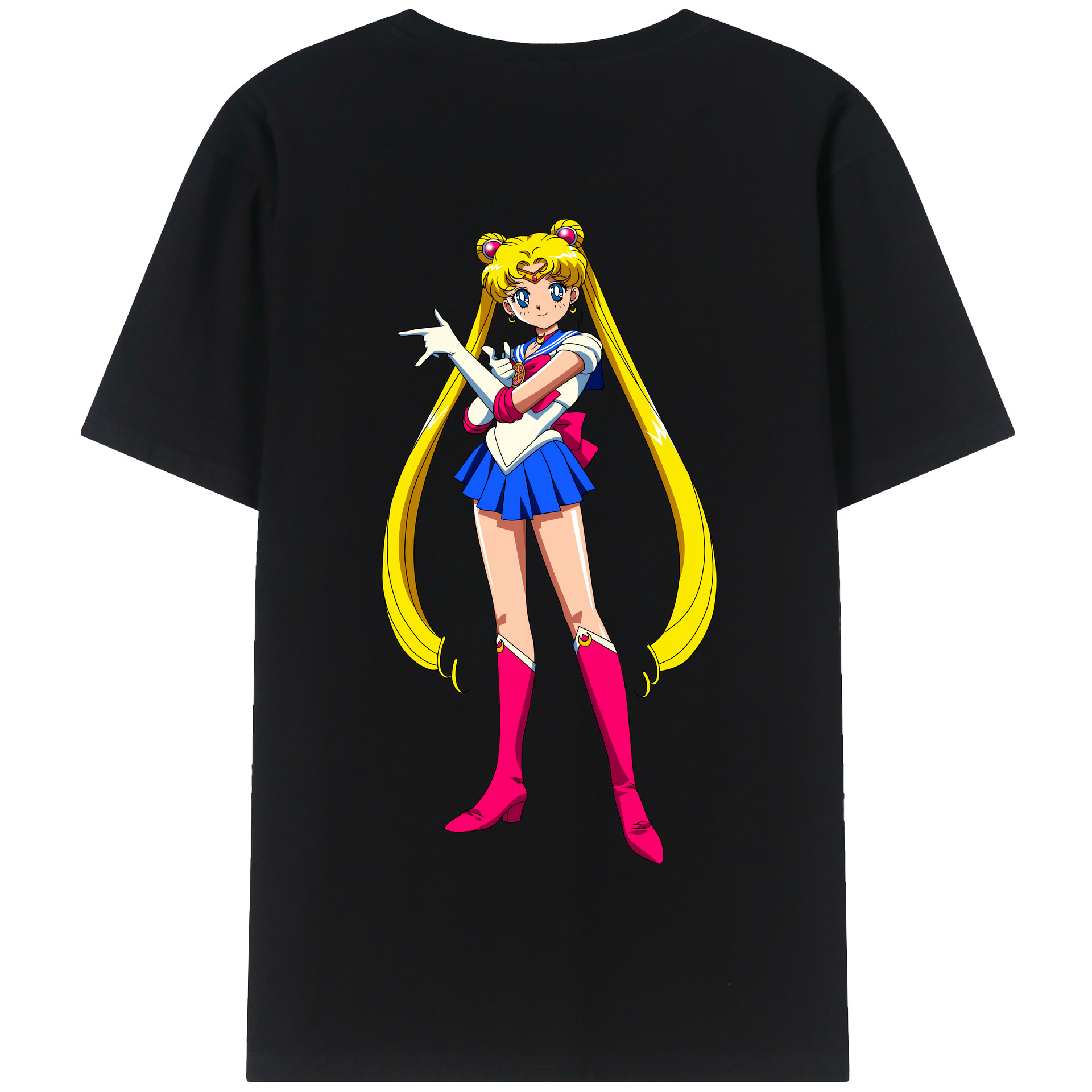 （画像用） 美少女戦士セーラームーン 月野 うさぎ つきの うさぎ Sailor Moon Tsukino Usagi 綿100％半袖Tシャツ（背面プリント）