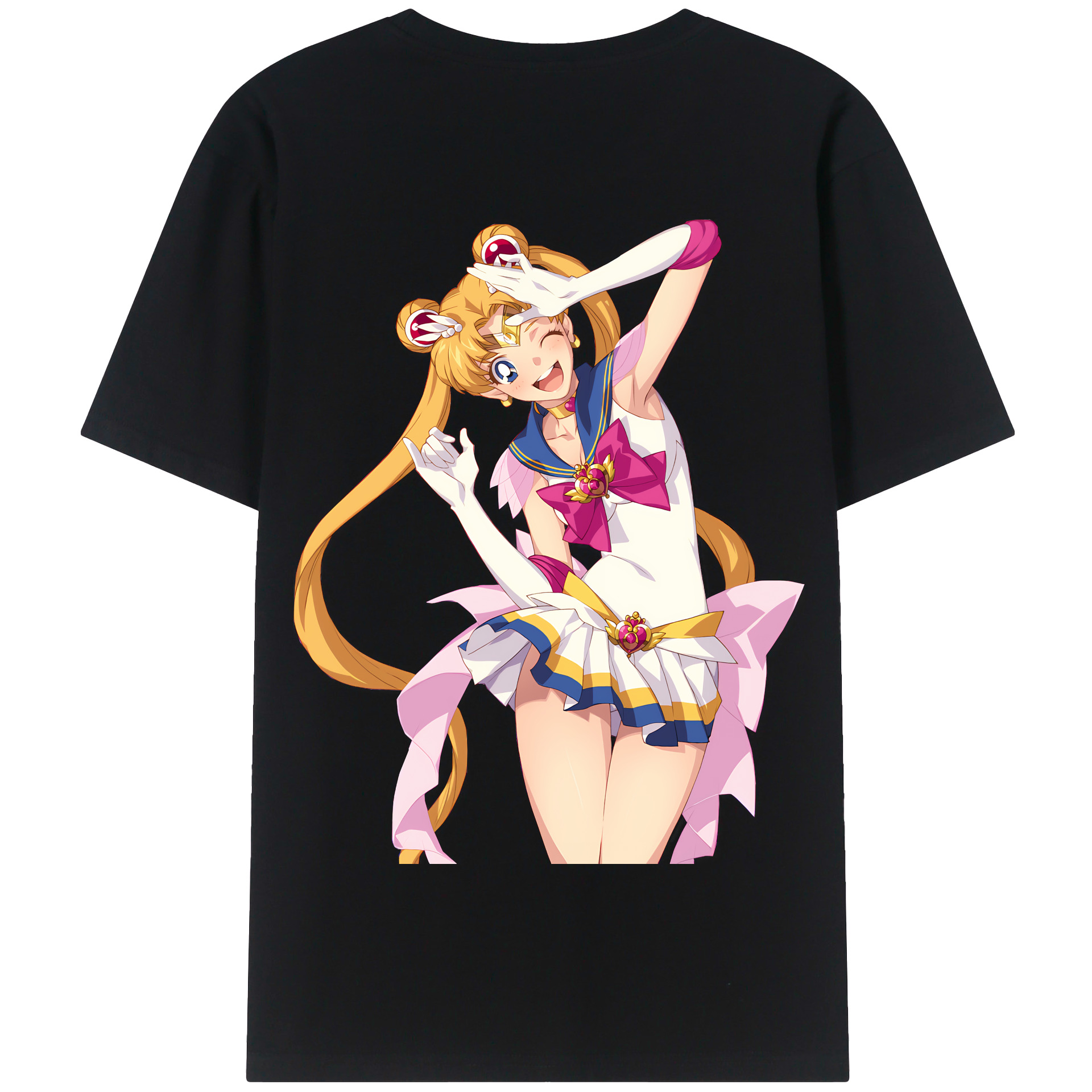 （画像用） 美少女戦士セーラームーン 月野 うさぎ つきの うさぎ Sailor Moon Tsukino Usagi 綿100％半袖Tシャツ（背面プリント）