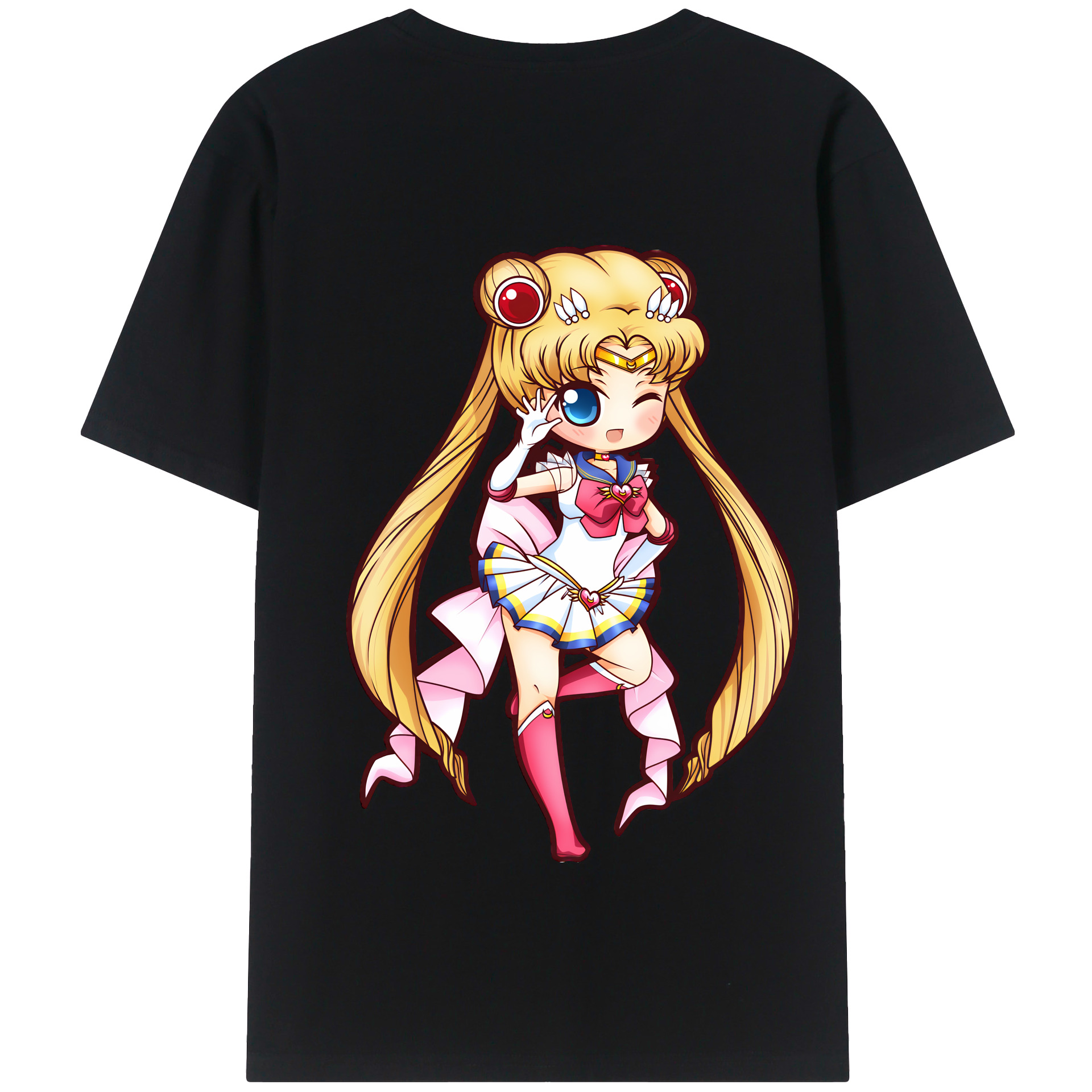 （画像用） 美少女戦士セーラームーン 月野 うさぎ つきの うさぎ Sailor Moon Tsukino Usagi 綿100％半袖Tシャツ（背面プリント）