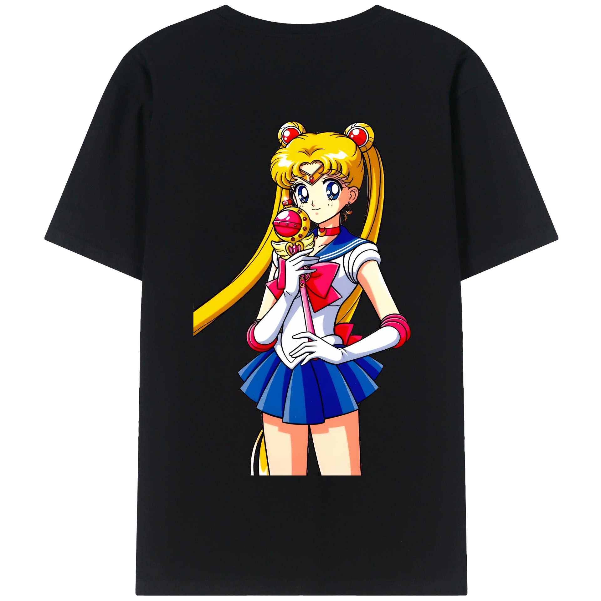 （画像用） 美少女戦士セーラームーン 月野 うさぎ つきの うさぎ Sailor Moon Tsukino Usagi 綿100％半袖Tシャツ（背面プリント）