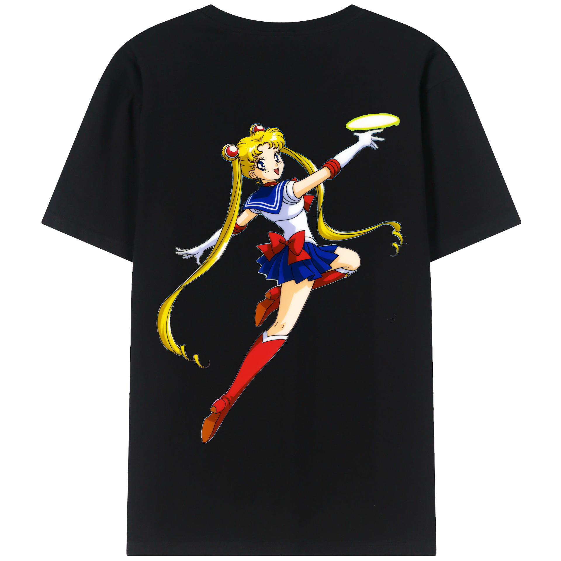 （画像用） 美少女戦士セーラームーン 月野 うさぎ つきの うさぎ Sailor Moon Tsukino Usagi 綿100％半袖Tシャツ（背面プリント）