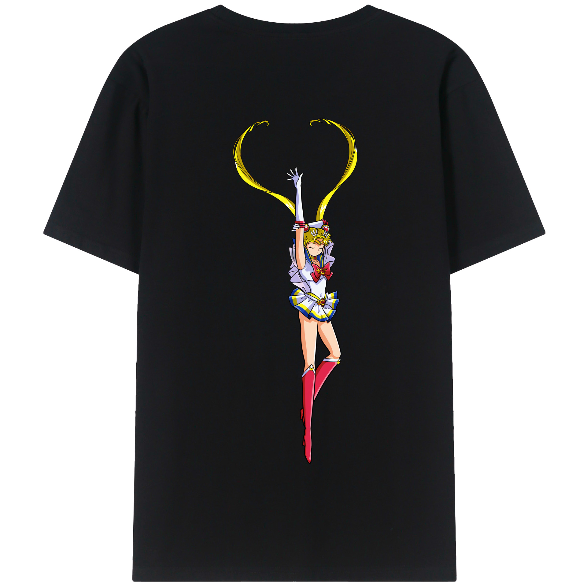 （画像用） 美少女戦士セーラームーン 月野 うさぎ つきの うさぎ Sailor Moon Tsukino Usagi 綿100％半袖Tシャツ（背面プリント）