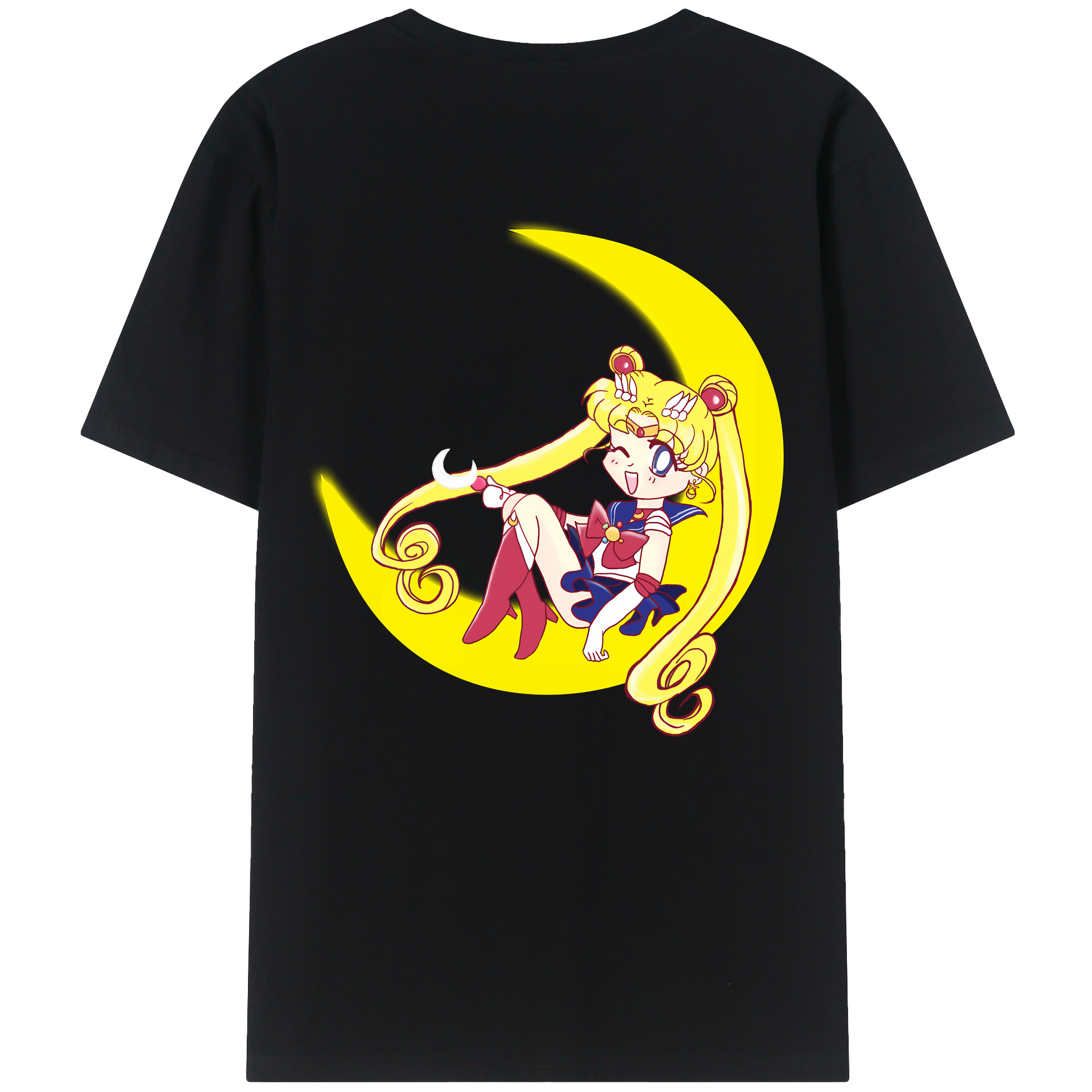 （画像用） 美少女戦士セーラームーン 月野 うさぎ つきの うさぎ Sailor Moon Tsukino Usagi 綿100％半袖Tシャツ（背面プリント）