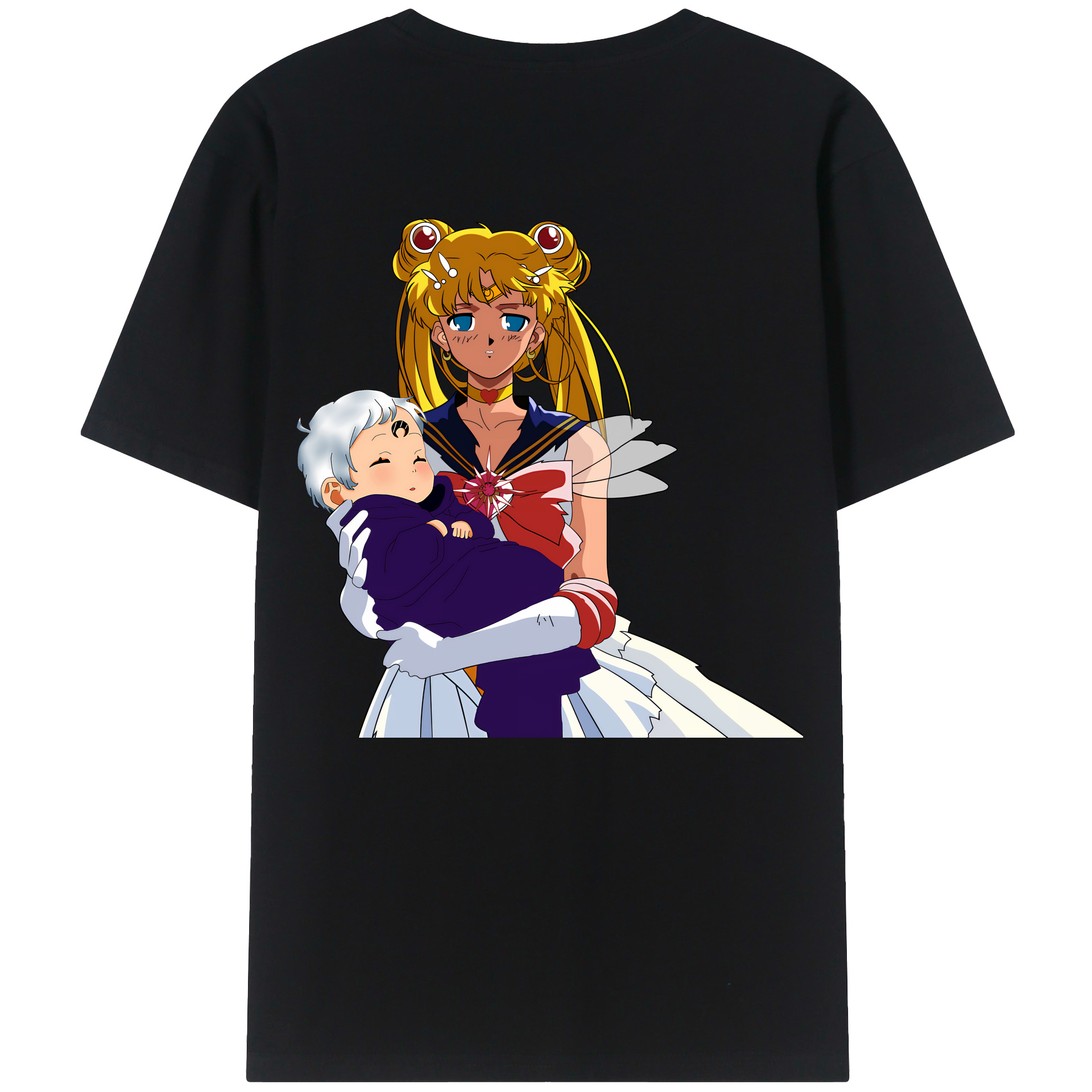 （画像用） 美少女戦士セーラームーン 月野 うさぎ つきの うさぎ Sailor Moon Tsukino Usagi 綿100％半袖Tシャツ（背面プリント）