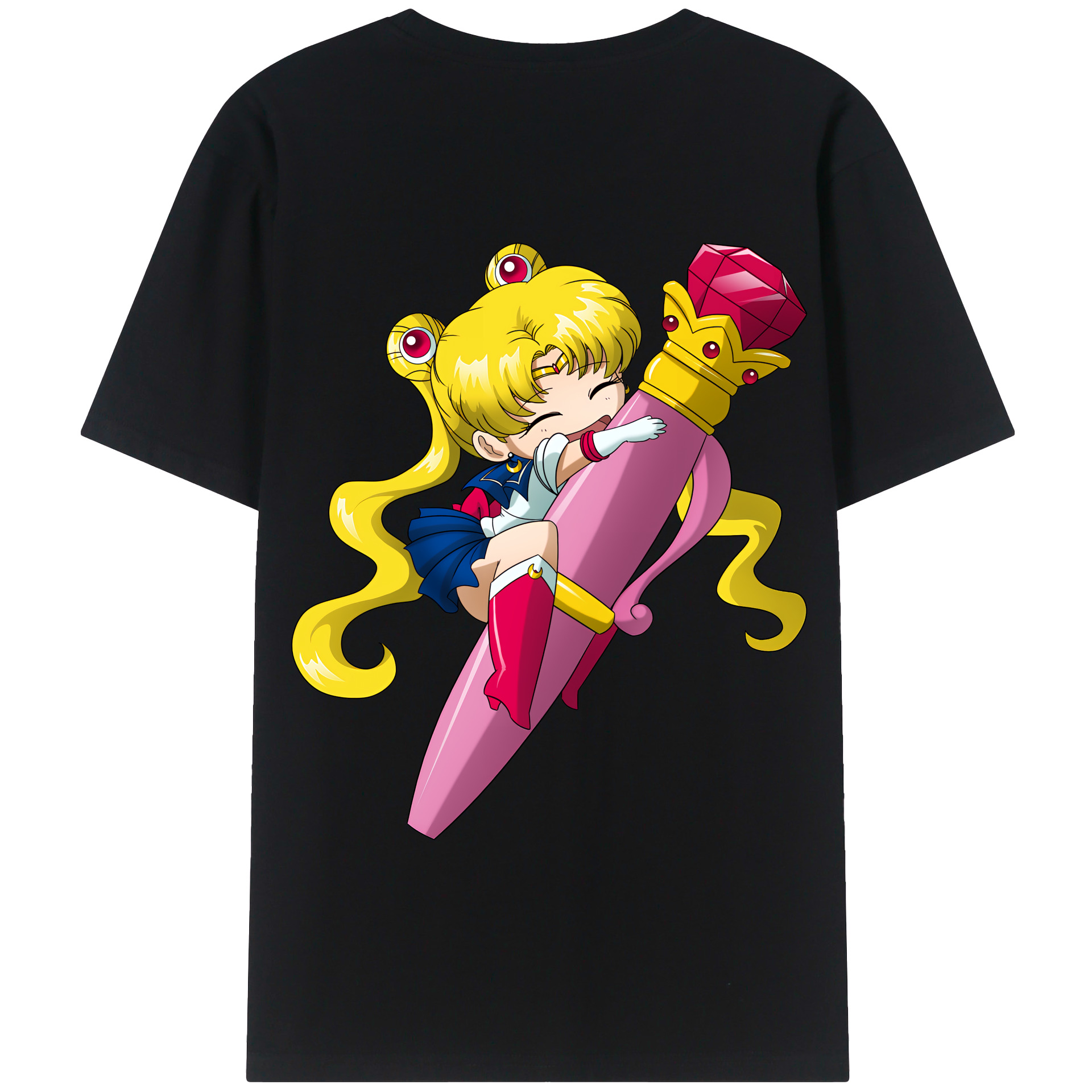 （画像用） 美少女戦士セーラームーン 月野 うさぎ つきの うさぎ Sailor Moon Tsukino Usagi 綿100％半袖Tシャツ（背面プリント）