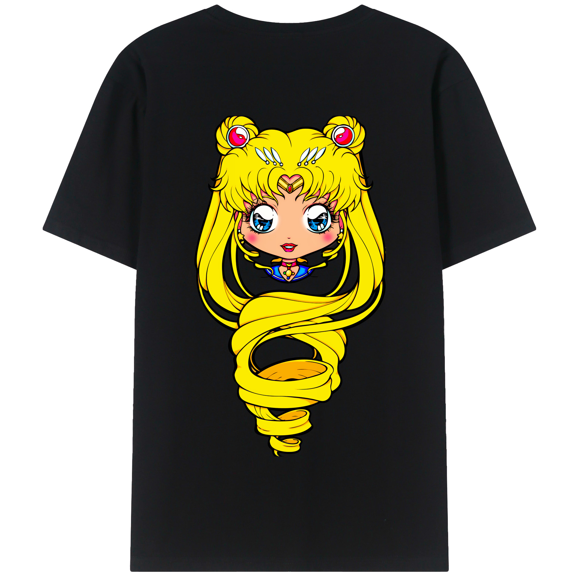 （画像用） 美少女戦士セーラームーン 月野 うさぎ つきの うさぎ Sailor Moon Tsukino Usagi 綿100％半袖Tシャツ（背面プリント）