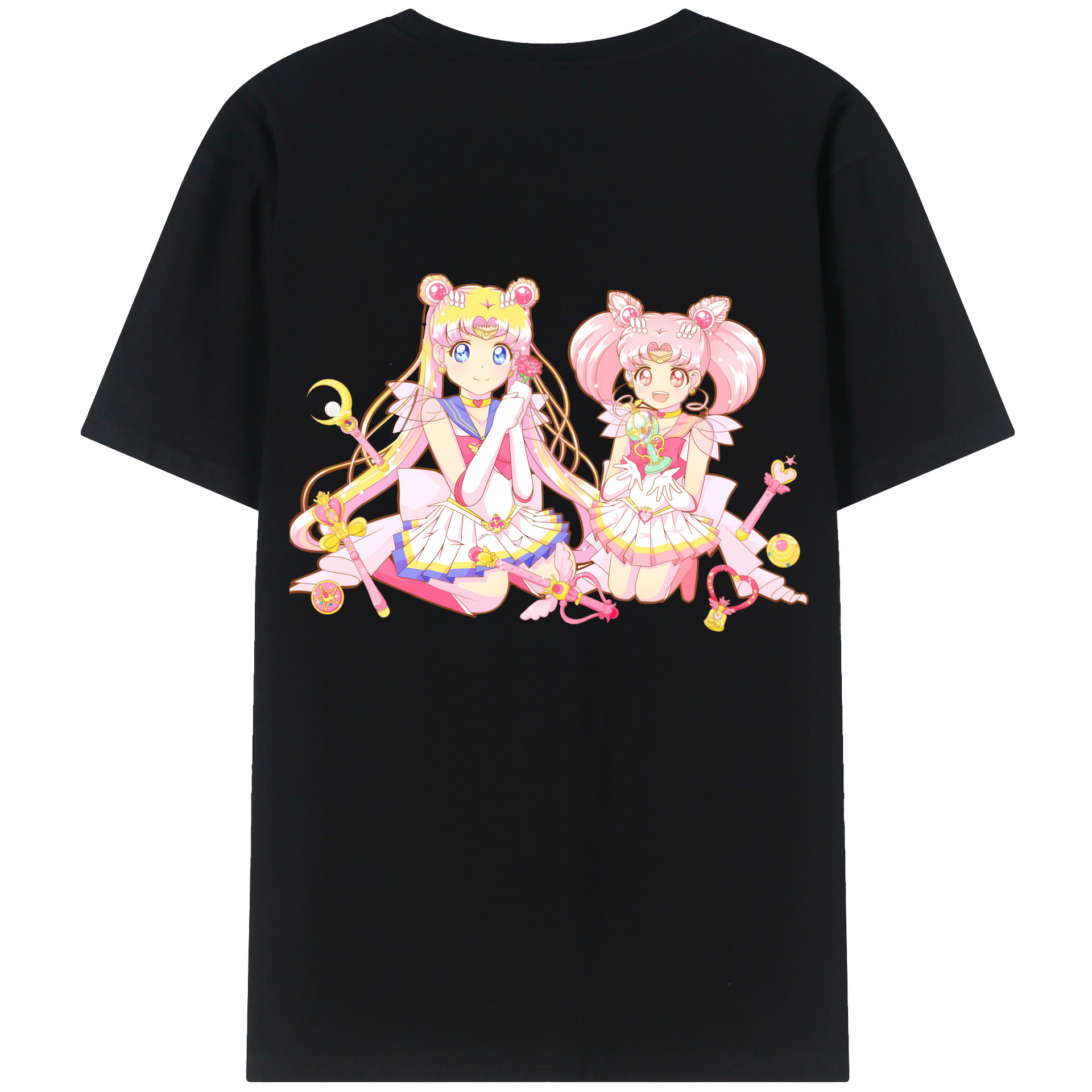 （画像用） 美少女戦士セーラームーン 月野 うさぎ つきの うさぎ Sailor Moon Tsukino Usagi 綿100％半袖Tシャツ（背面プリント）