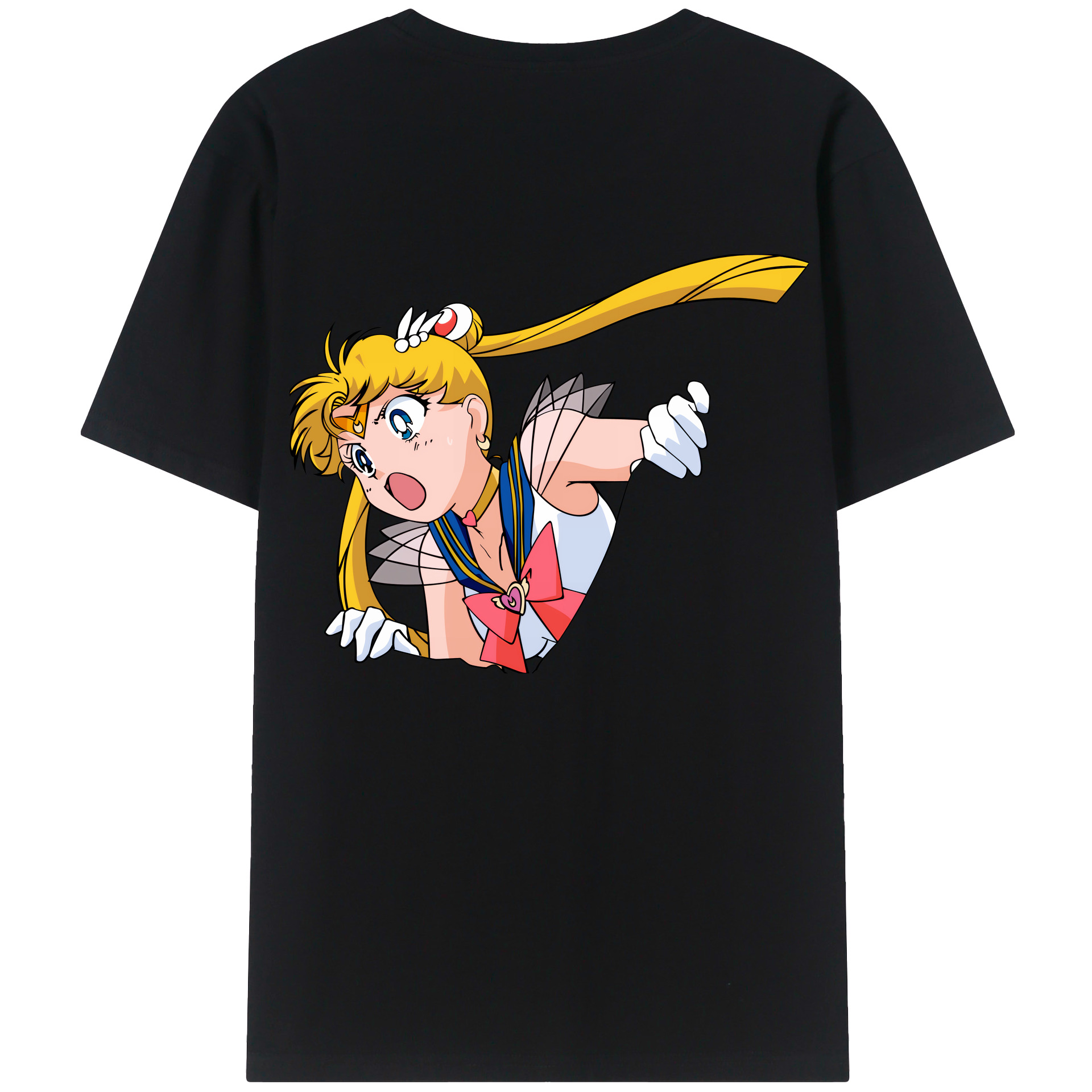 （画像用） 美少女戦士セーラームーン 月野 うさぎ つきの うさぎ Sailor Moon Tsukino Usagi 綿100％半袖Tシャツ（背面プリント）