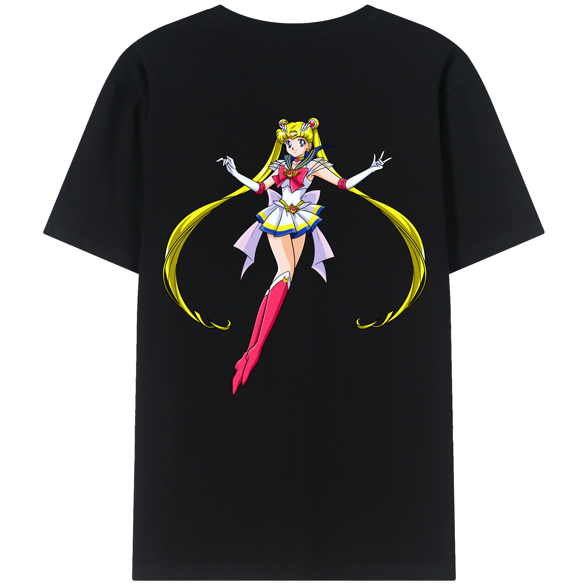 （画像用） 美少女戦士セーラームーン 月野 うさぎ つきの うさぎ Sailor Moon Tsukino Usagi 綿100％半袖Tシャツ（背面プリント）