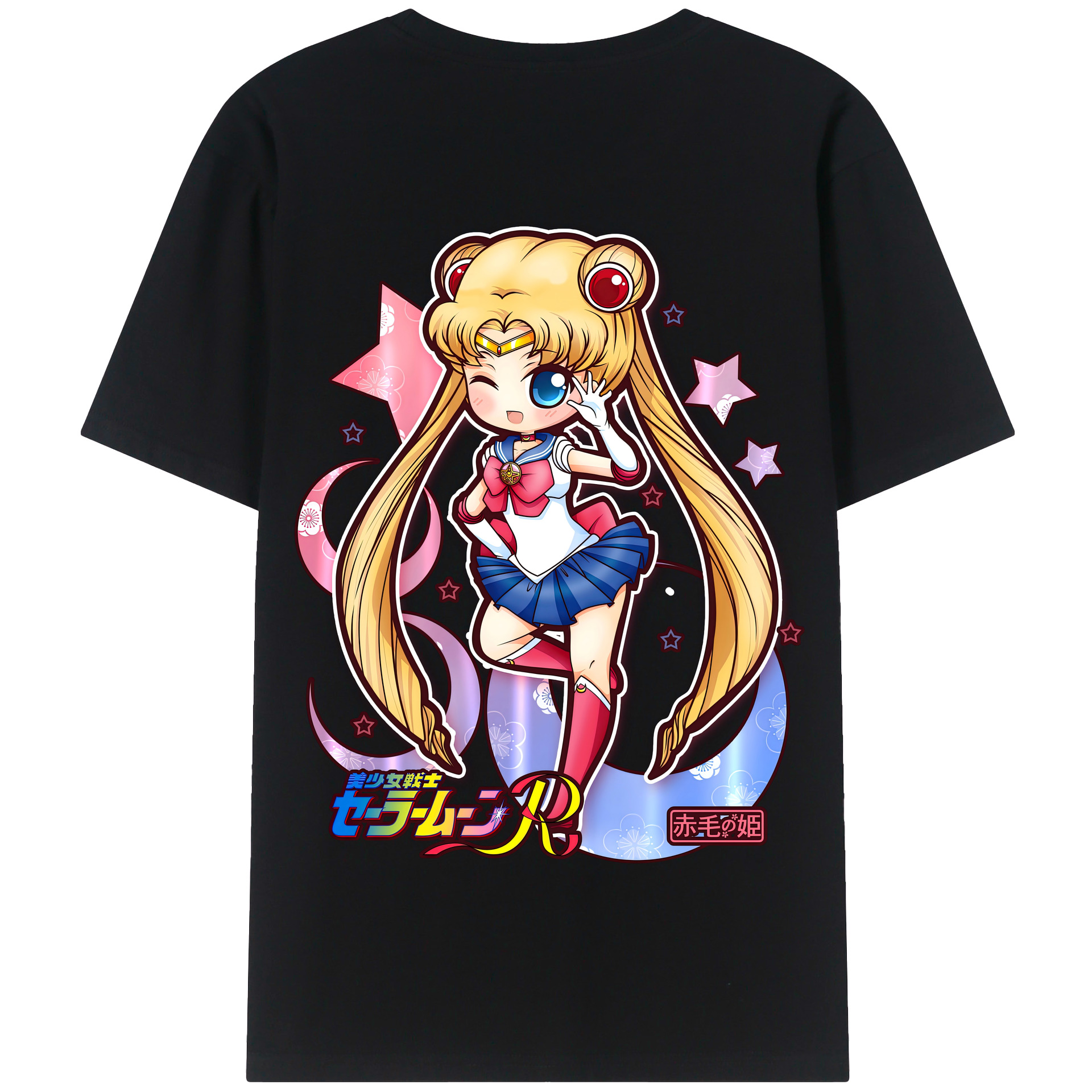 （画像用） 美少女戦士セーラームーン 月野 うさぎ つきの うさぎ Sailor Moon Tsukino Usagi 綿100％半袖Tシャツ（背面プリント）