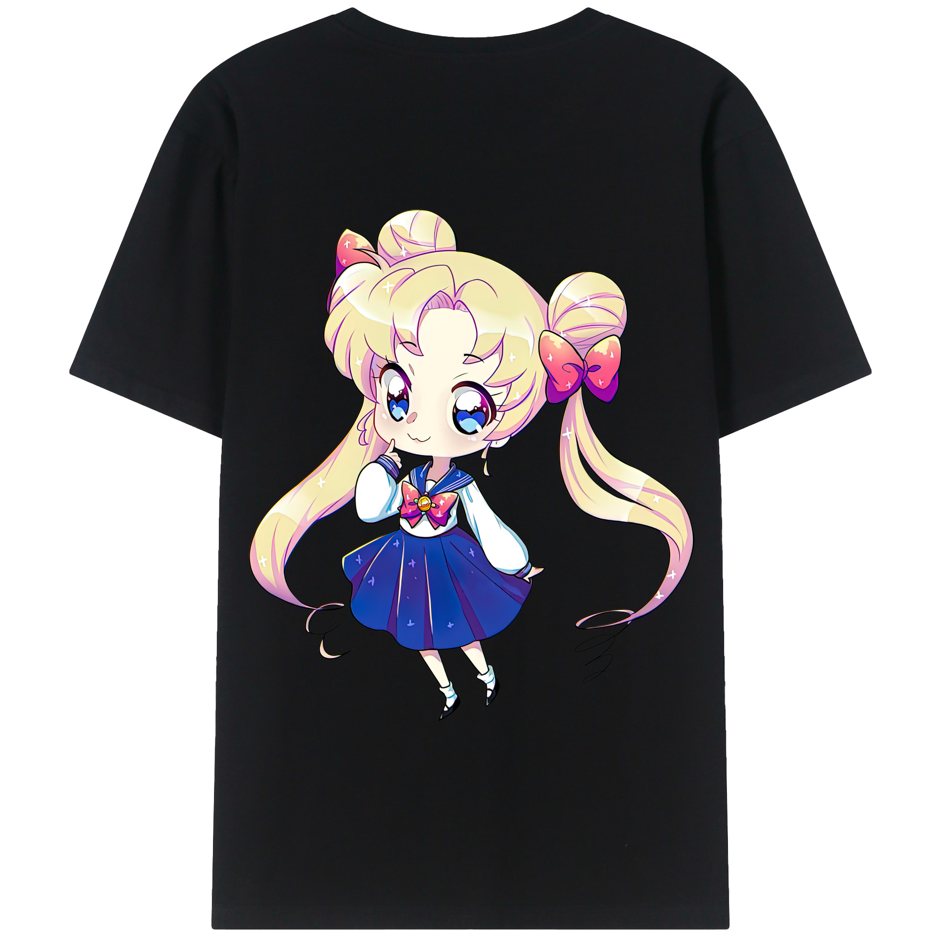 （画像用） 美少女戦士セーラームーン 月野 うさぎ つきの うさぎ Sailor Moon Tsukino Usagi 綿100％半袖Tシャツ（背面プリント）