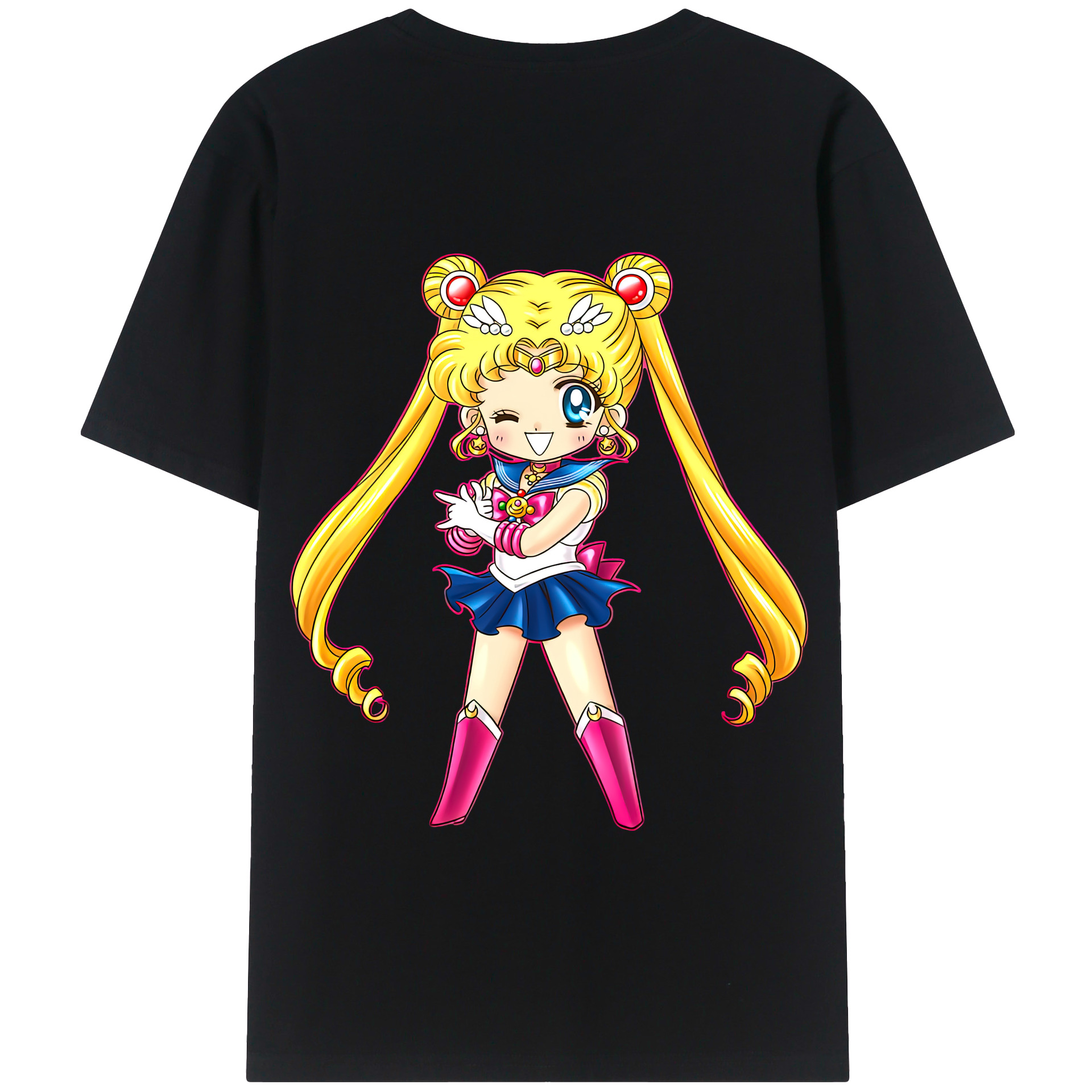 （画像用） 美少女戦士セーラームーン 月野 うさぎ つきの うさぎ Sailor Moon Tsukino Usagi 綿100％半袖Tシャツ（背面プリント）