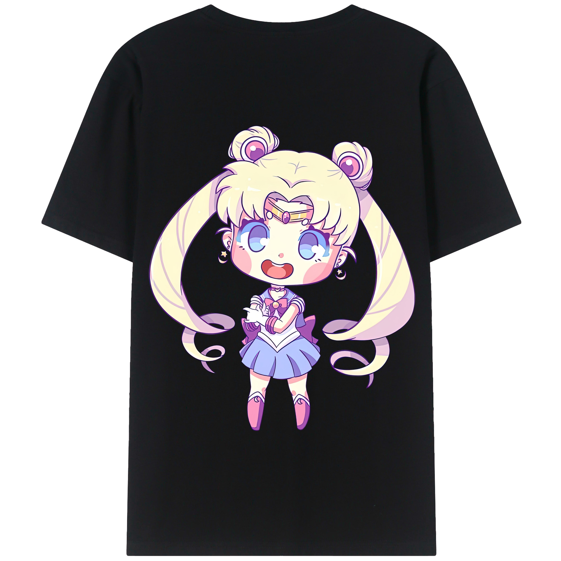 （画像用） 美少女戦士セーラームーン 月野 うさぎ つきの うさぎ Sailor Moon Tsukino Usagi 綿100％半袖Tシャツ（背面プリント）