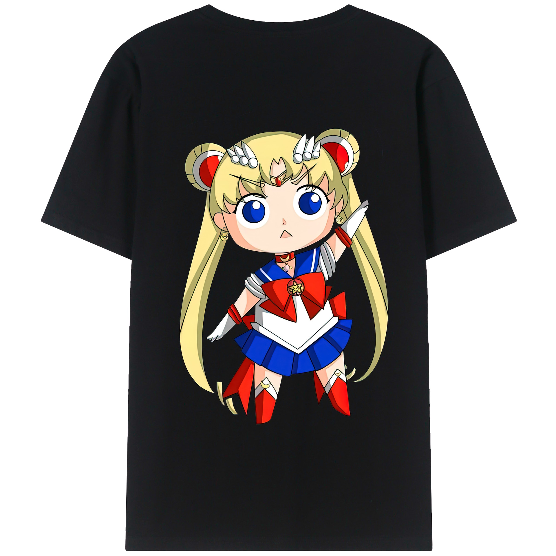 （画像用） 美少女戦士セーラームーン 月野 うさぎ つきの うさぎ Sailor Moon Tsukino Usagi 綿100％半袖Tシャツ（背面プリント）