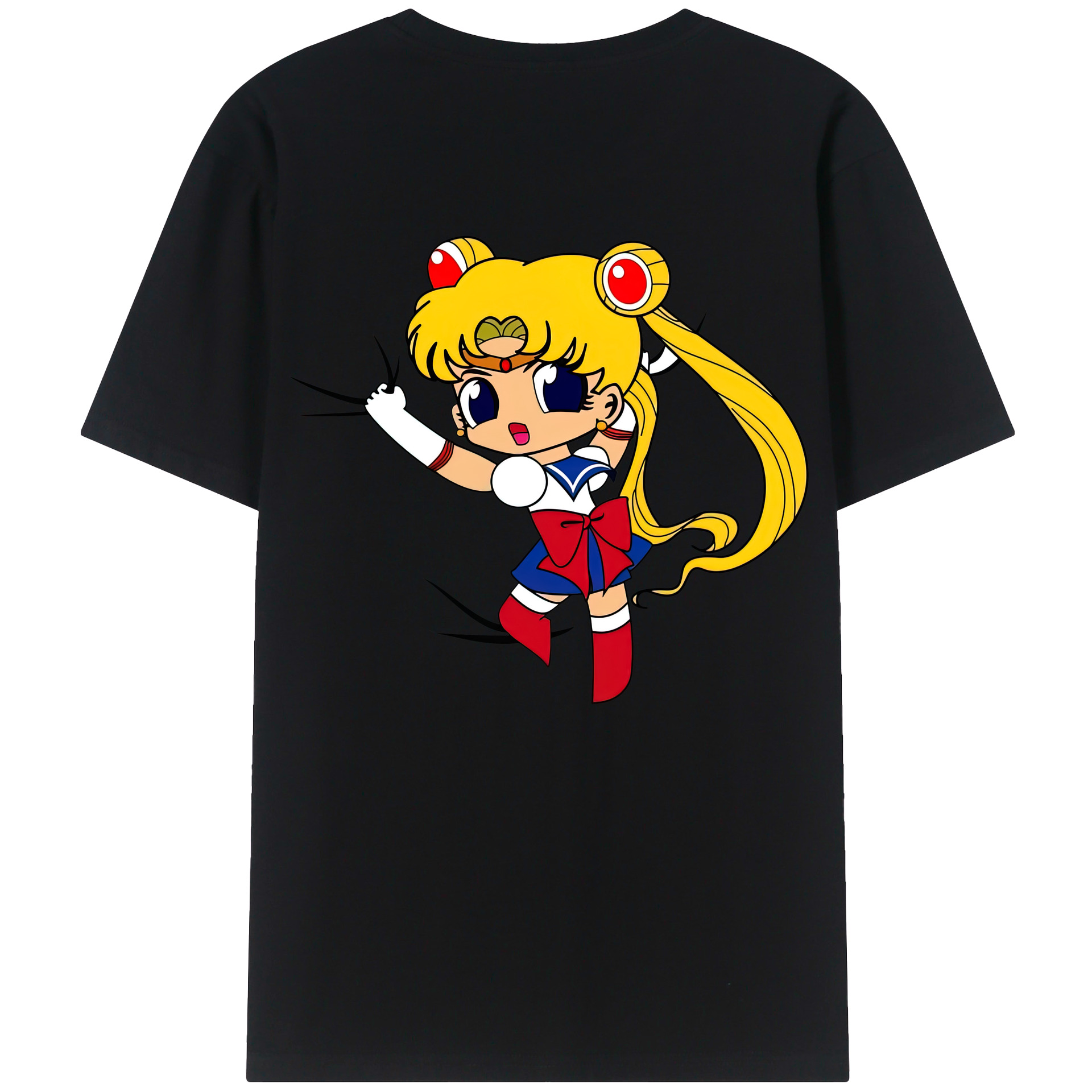 （画像用） 美少女戦士セーラームーン 月野 うさぎ つきの うさぎ Sailor Moon Tsukino Usagi 綿100％半袖Tシャツ（背面プリント）