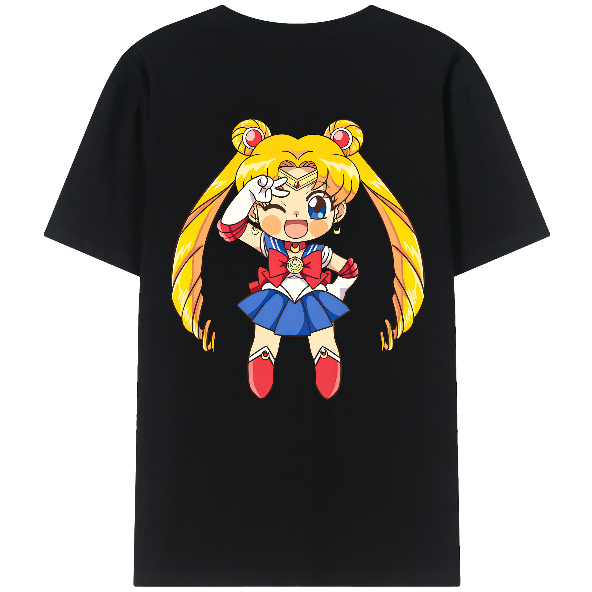 （画像用） 美少女戦士セーラームーン 月野 うさぎ つきの うさぎ Sailor Moon Tsukino Usagi 綿100％半袖Tシャツ（背面プリント）