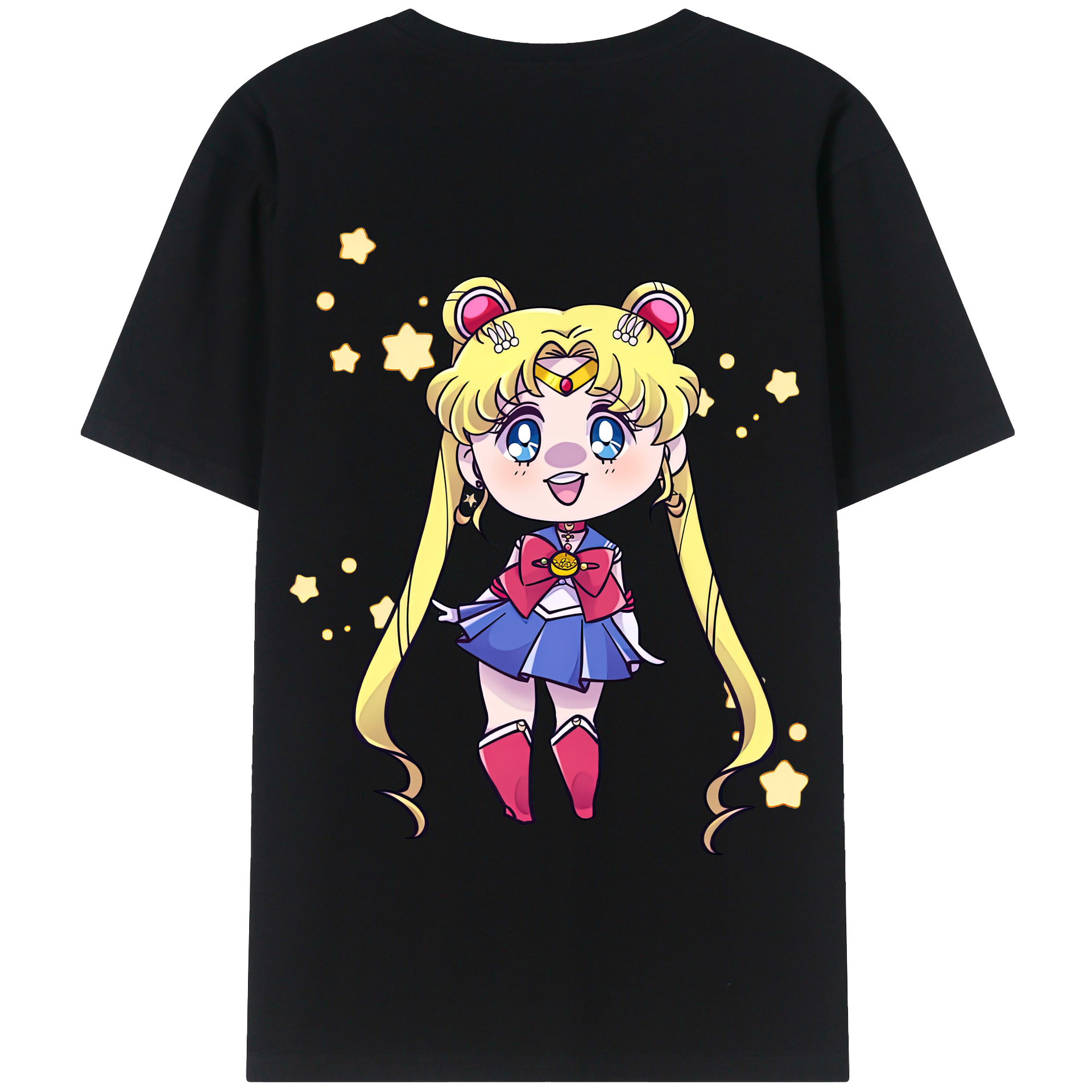 （画像用） 美少女戦士セーラームーン 月野 うさぎ つきの うさぎ Sailor Moon Tsukino Usagi 綿100％半袖Tシャツ（背面プリント）
