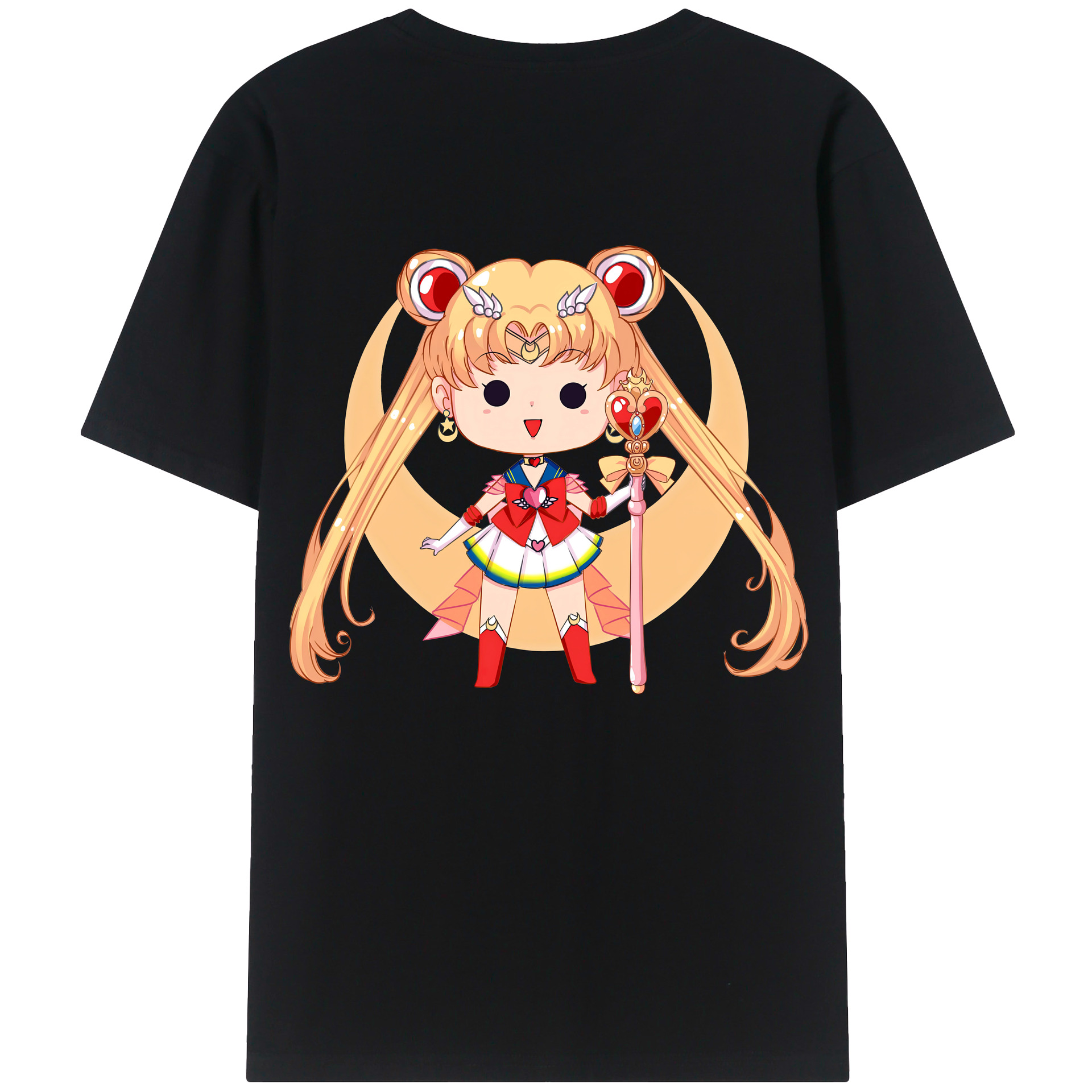 （画像用） 美少女戦士セーラームーン 月野 うさぎ つきの うさぎ Sailor Moon Tsukino Usagi 綿100％半袖Tシャツ（背面プリント）