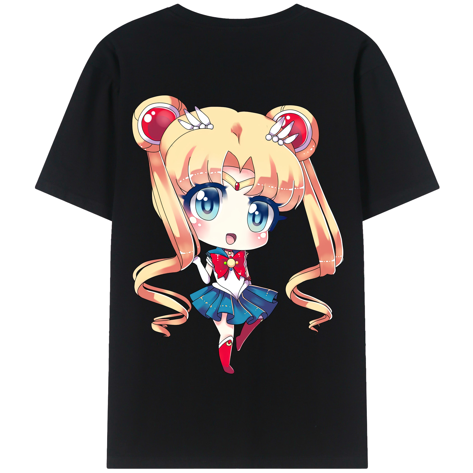（画像用） 美少女戦士セーラームーン 月野 うさぎ つきの うさぎ Sailor Moon Tsukino Usagi 綿100％半袖Tシャツ（背面プリント）