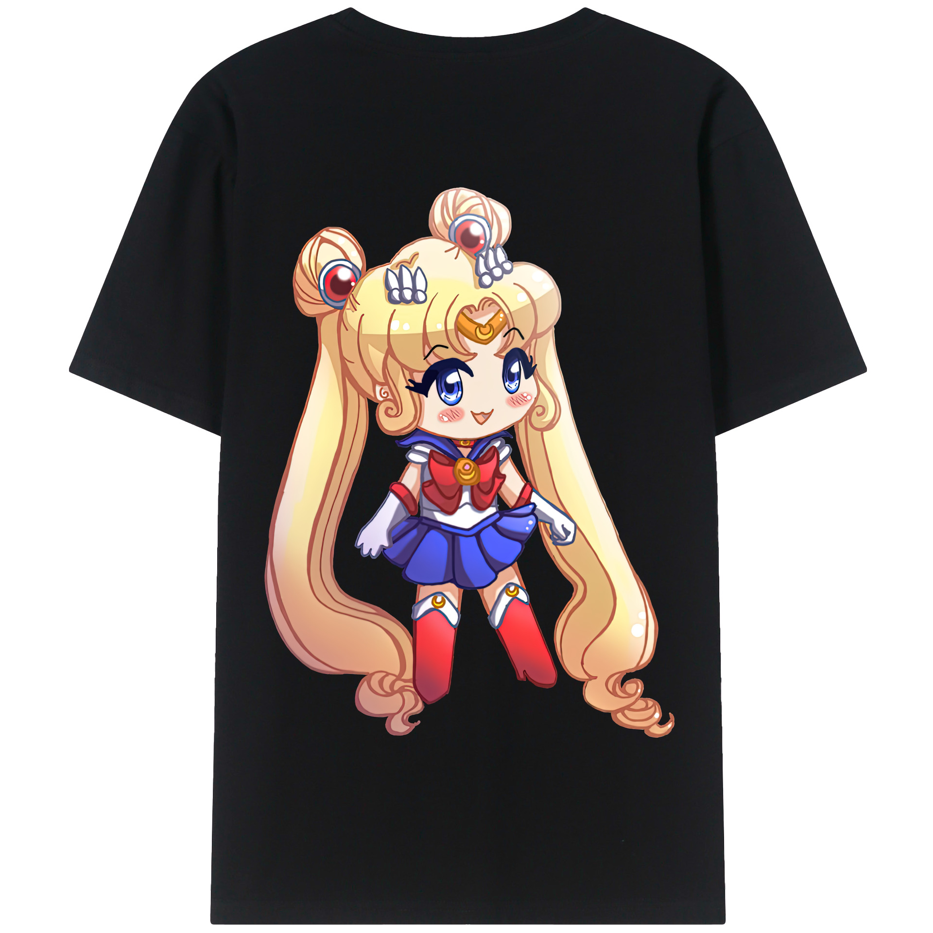 （画像用） 美少女戦士セーラームーン 月野 うさぎ つきの うさぎ Sailor Moon Tsukino Usagi 綿100％半袖Tシャツ（背面プリント）
