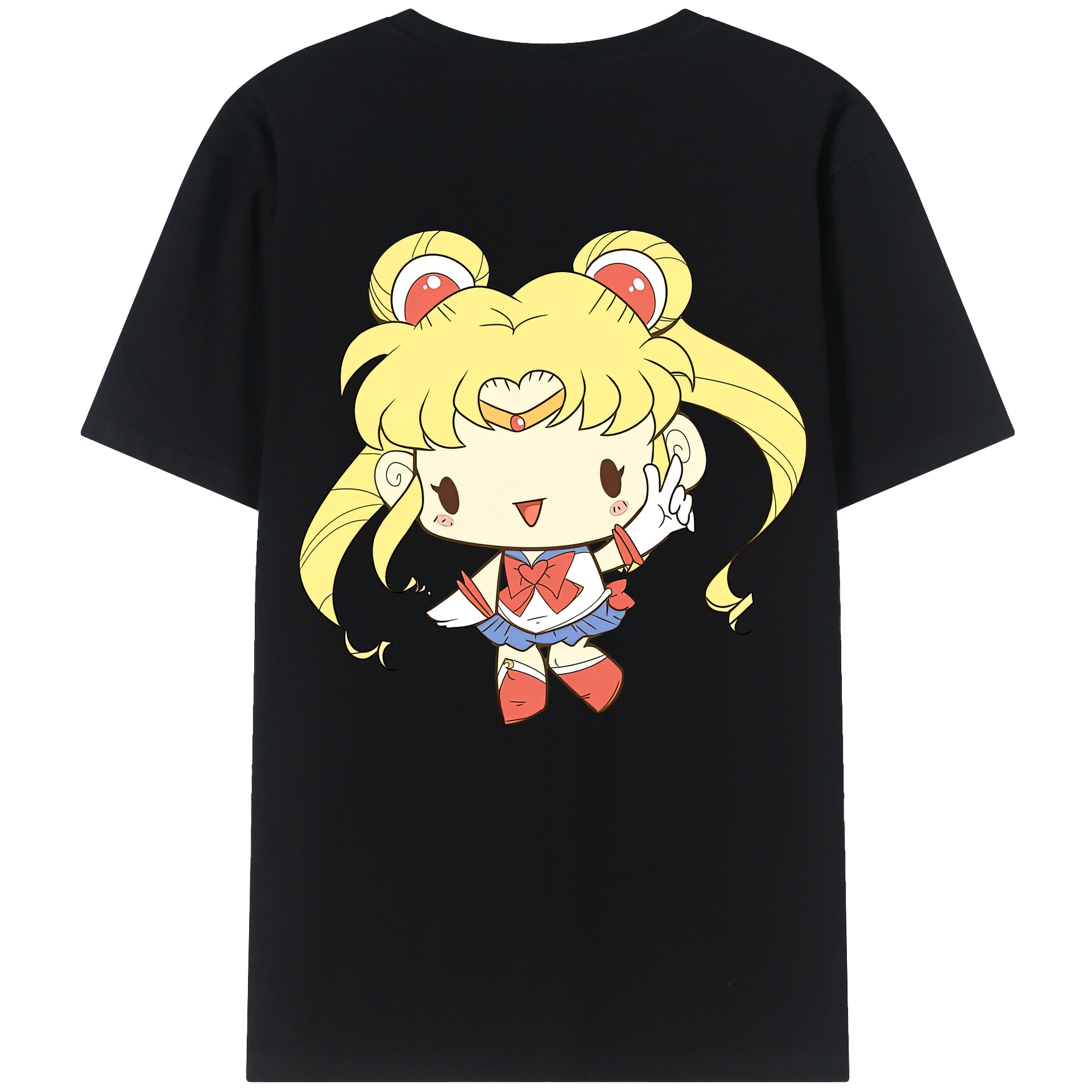 （画像用） 美少女戦士セーラームーン 月野 うさぎ つきの うさぎ Sailor Moon Tsukino Usagi 綿100％半袖Tシャツ（背面プリント）